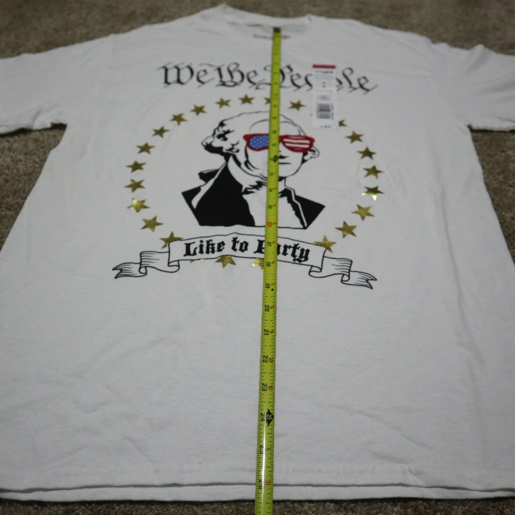 Vintage NEW We The People Like to Party George Washington White Size M Medium NEW T-Shirt Women Modern Lux Cotton Blend Round Neck Short Sleeve Size M / US 6-8 / IT 42-44 - 5 Thumbnail