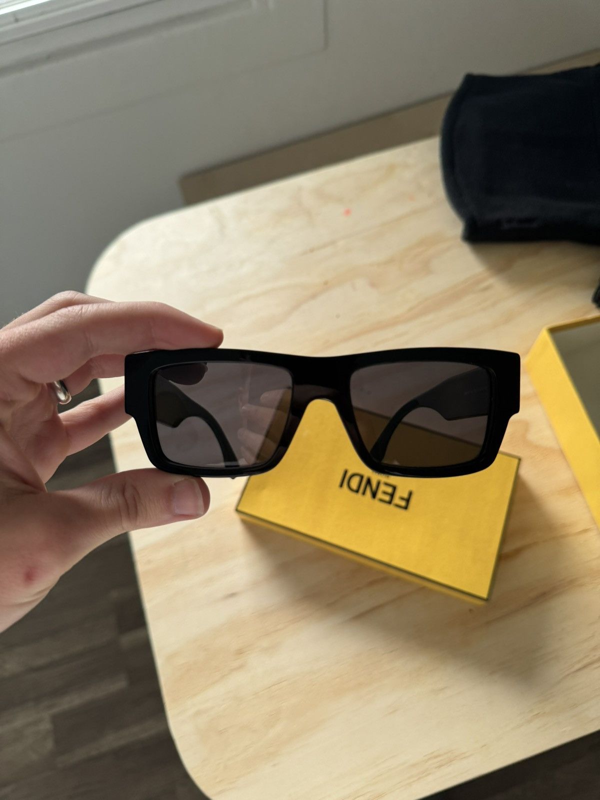 Fendi Fendi Signature 53MM Sunglasses Shiny Black Smoke Size ONE SIZE - 11 Thumbnail