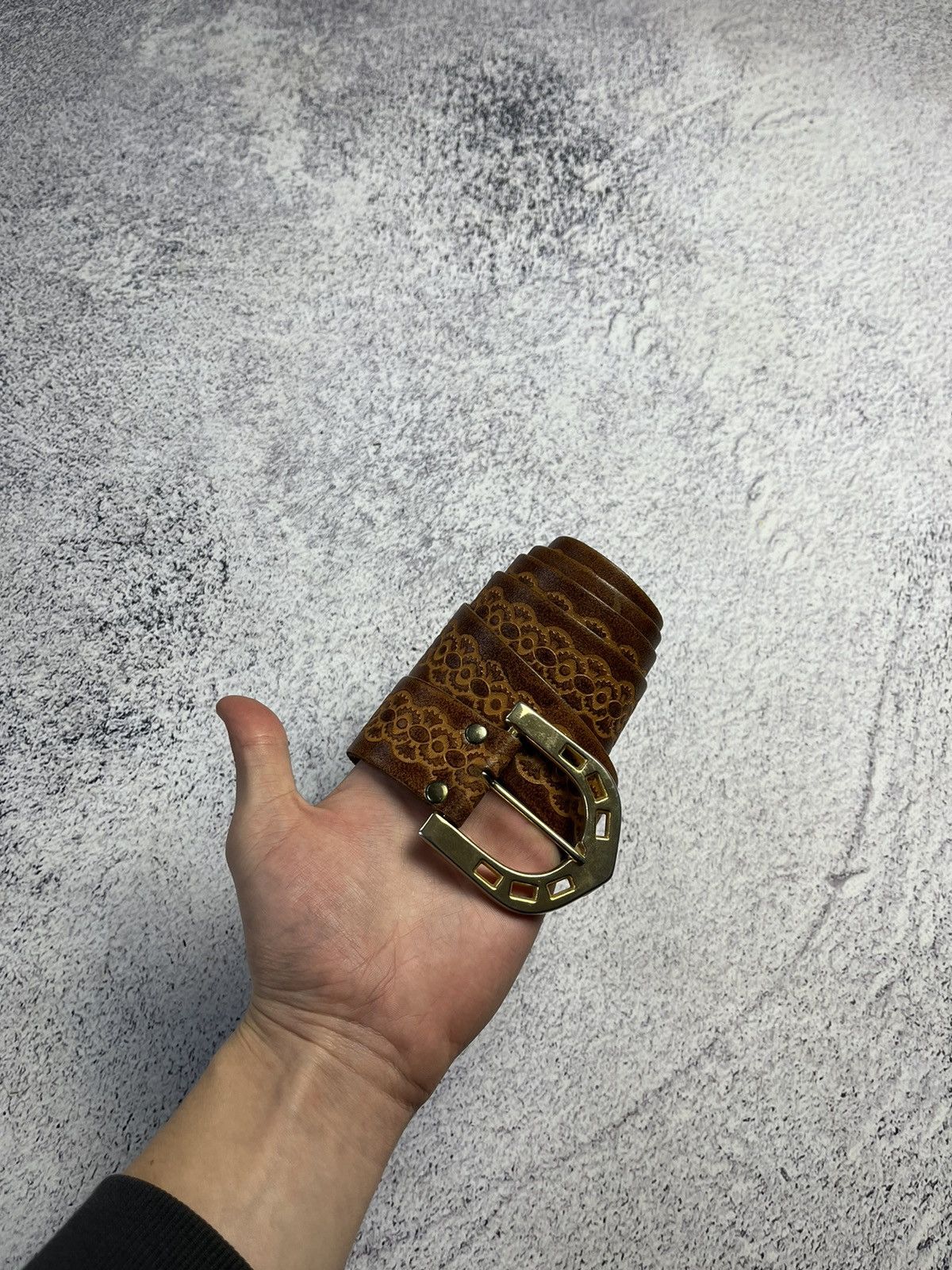 Other Vintage Avant Garde Leather USA Belt Streetwear Y2K Rare Size ONE SIZE - 2 Thumbnail