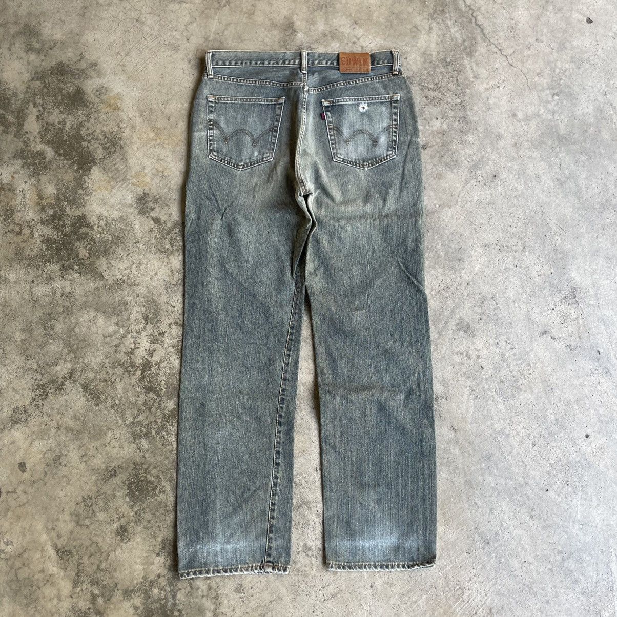 Edwin 🔥Vintage Edwin 503Z Stoned Washed Distress Denim Jeans Size US 35 - 4 Thumbnail