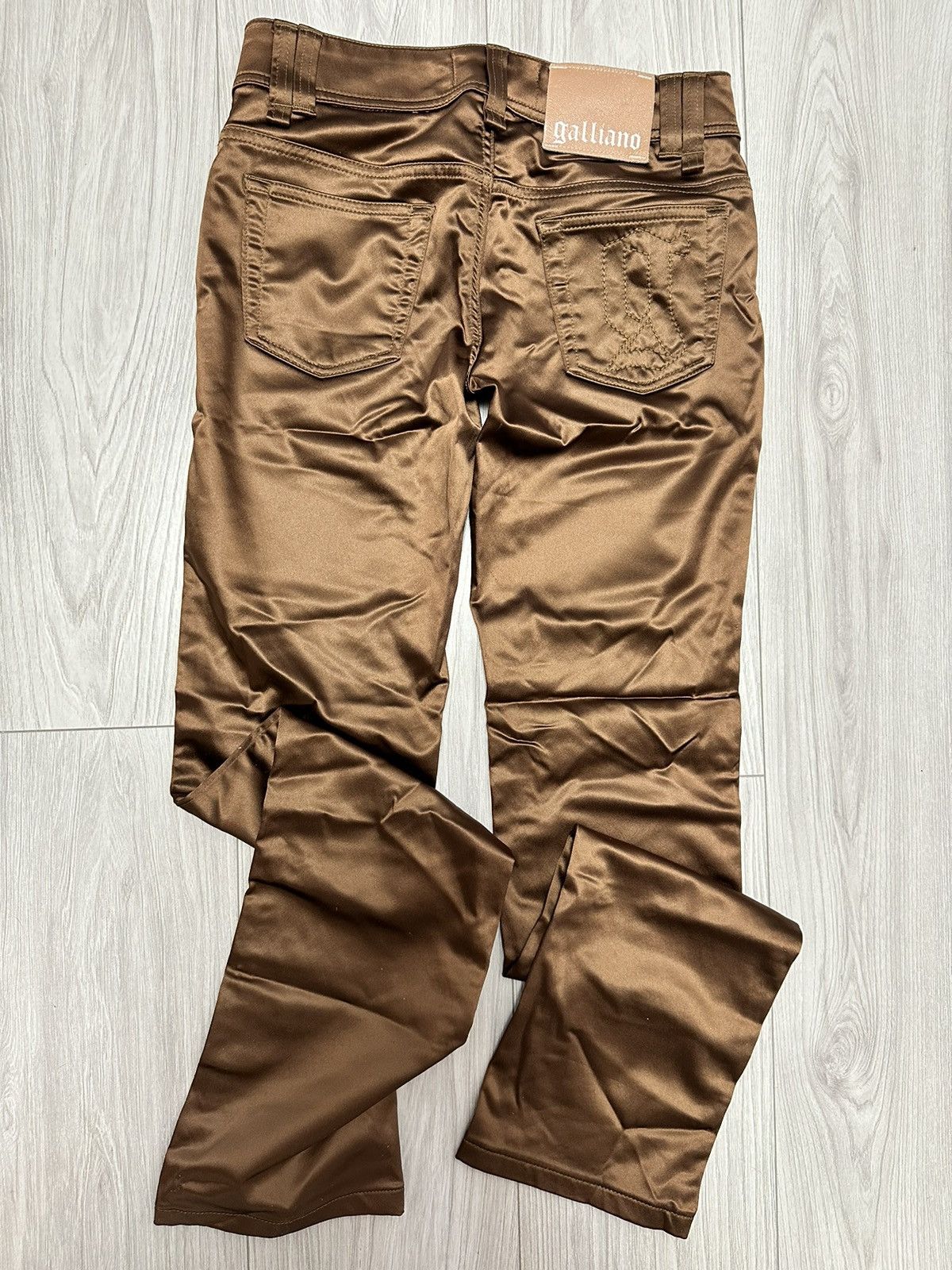 Designer × John Galliano John Galliano Vintage Women's Satin Trousers Pants Size 28" / US 6 / IT 42 - 6 Thumbnail