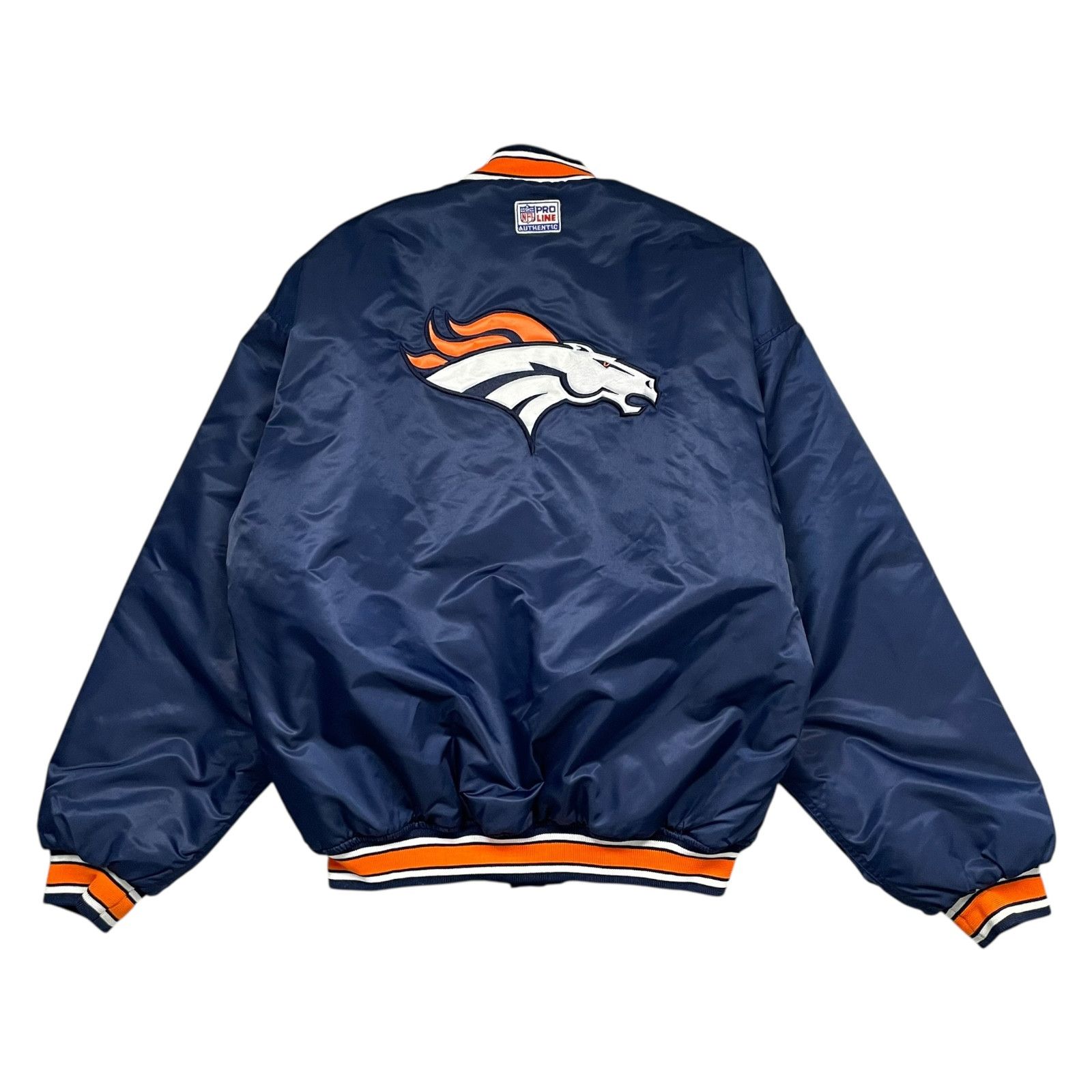 RARE VTG NFL DENVER BRONCOS STARTER SATIN BOMBER JACKET L