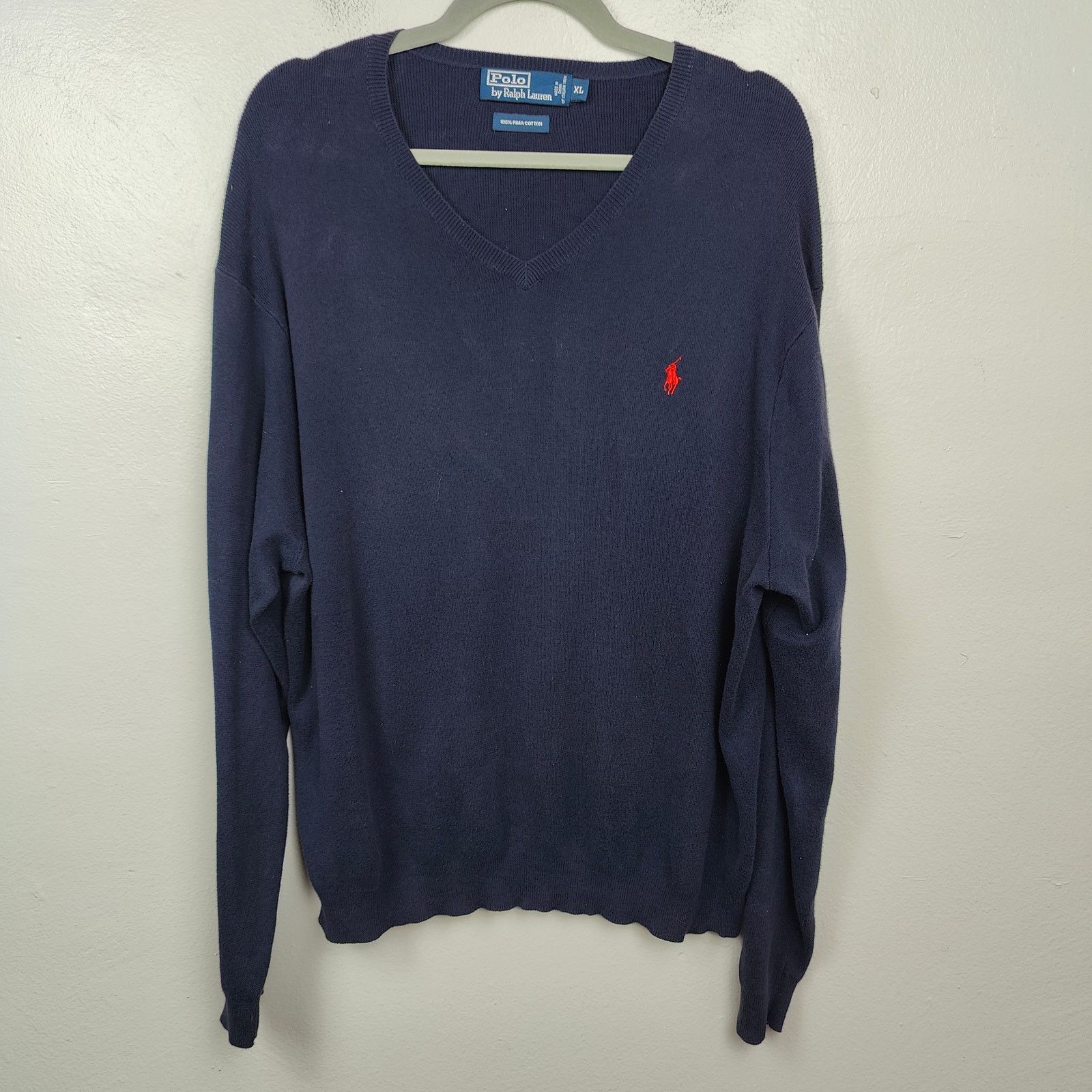 Polo Ralph Lauren Vintage Polo Ralph Lauren Pima Cotton Sweater Mens XL Size US XL / EU 56 / 4 - 1 Thumbnail