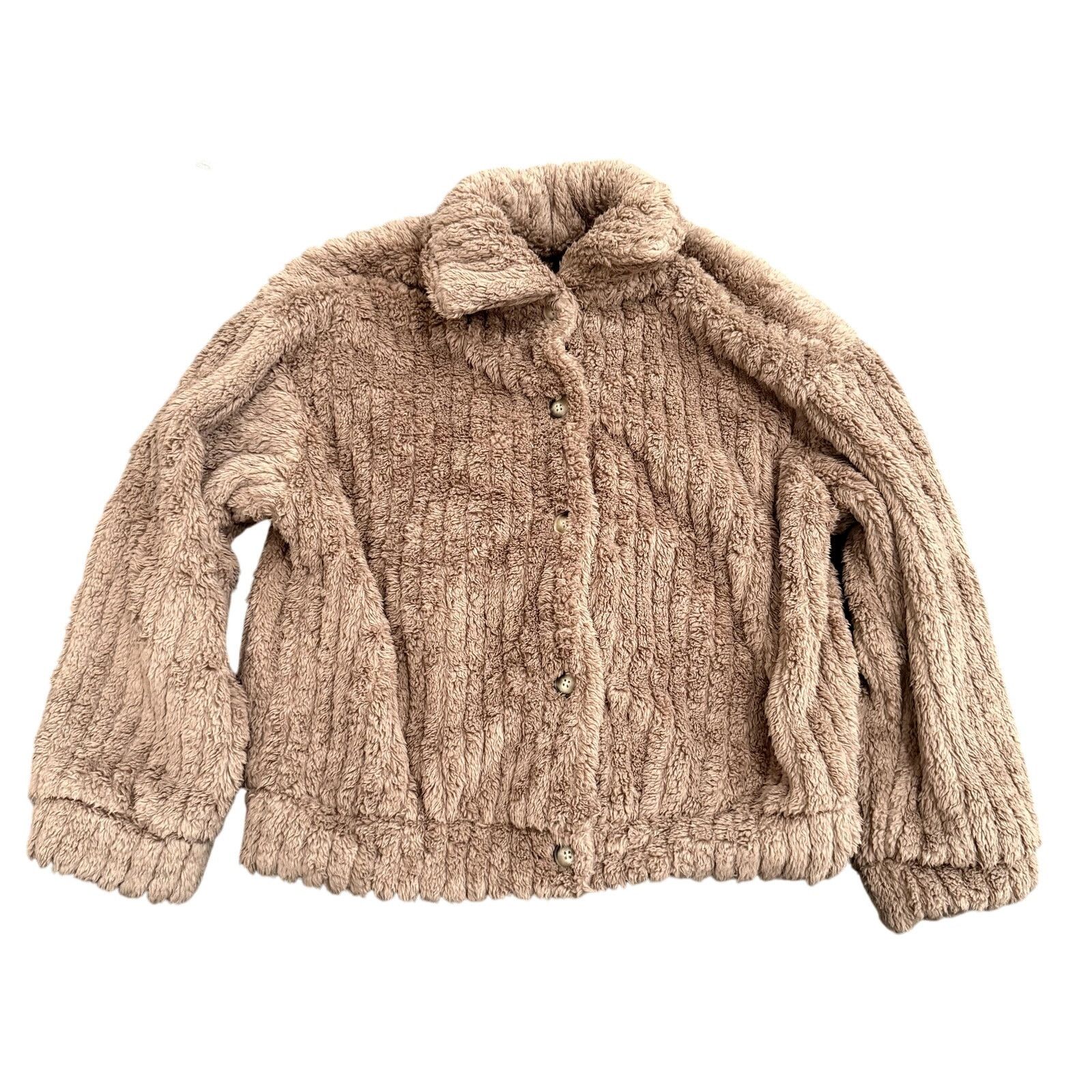 Shein Women's Fuzzy Button Down Jacket in Brown, Size XL Size XL / US 12-14 / IT 48-50 - 1 Thumbnail