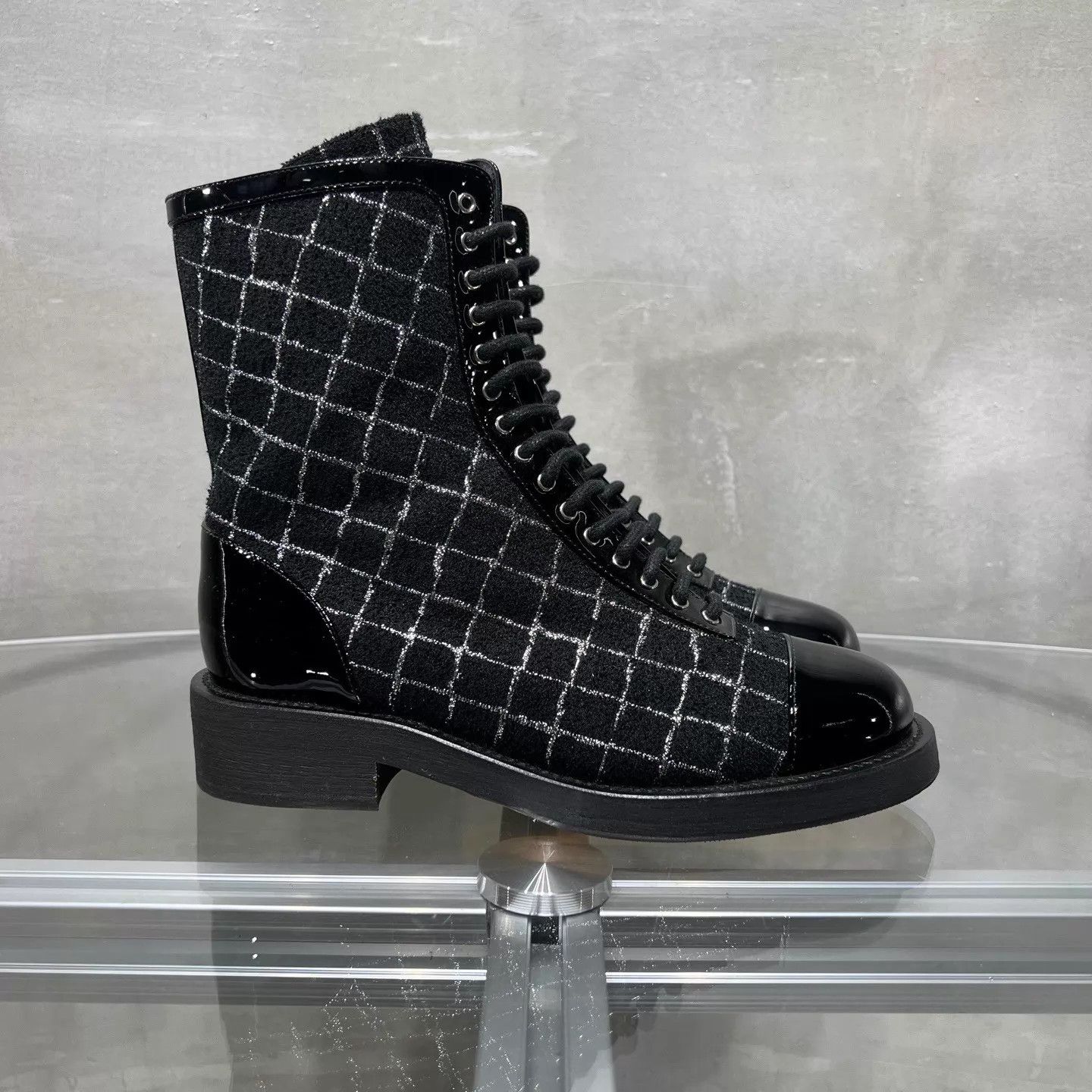Chanel Chanel Black Checked Boots 36 Size US 5.5 / IT 35.5 - 4 Thumbnail