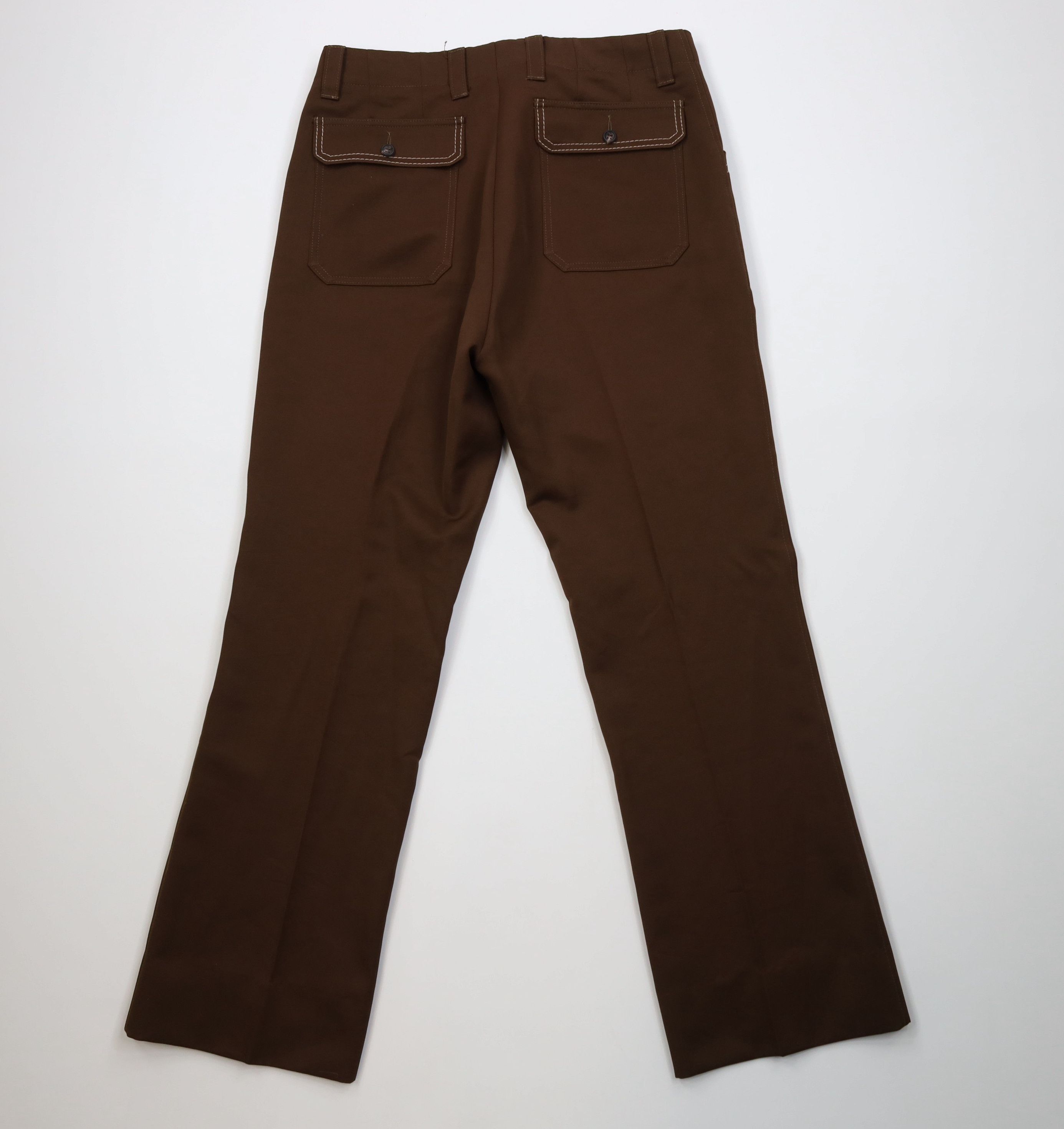 Vintage Vintage 70s Streetwear Flared Wide Leg Chino Pants USA Brown Size US 34 / EU 50 - 7 Thumbnail