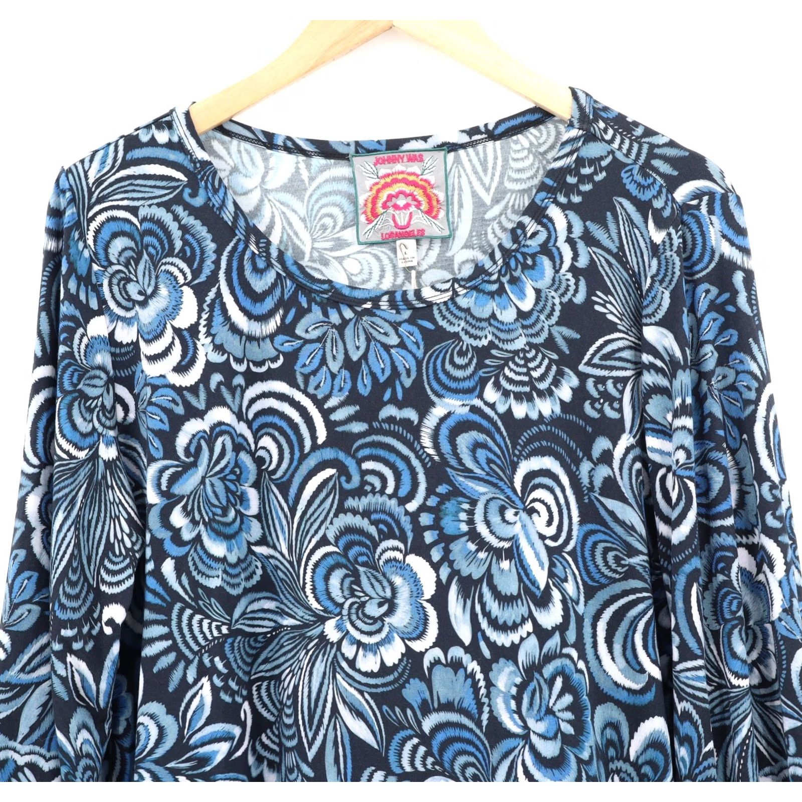 Johnny Was Johnny Was Womens The Janie Favorite Puff Sleeve Knit Tee Beathery Blue Sz L NEW Size L / US 10 / IT 46 - 3 Thumbnail