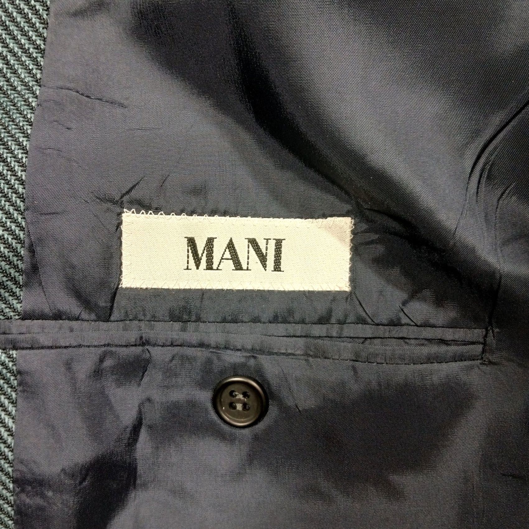 Vintage VINTAGE Mani Blazer 44L Teal Herringbone Wool Silk Sport Coat USA Men Size 44R - 5 Thumbnail