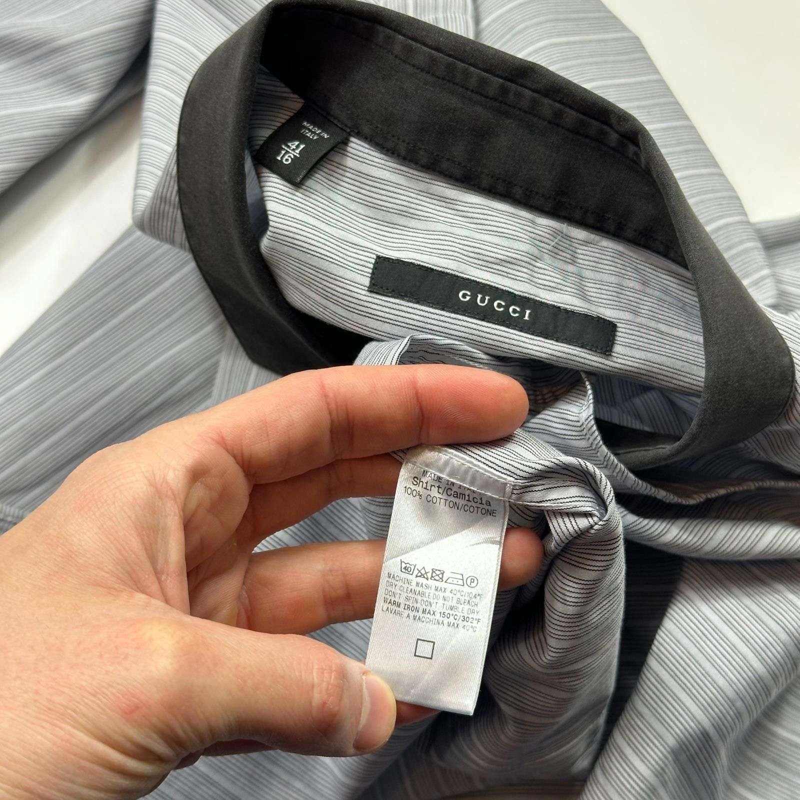 Gucci Gucci Striped Placket Cotton Longsleeve Shirt - M Size US M / EU 48-50 / 2 - 4 Thumbnail