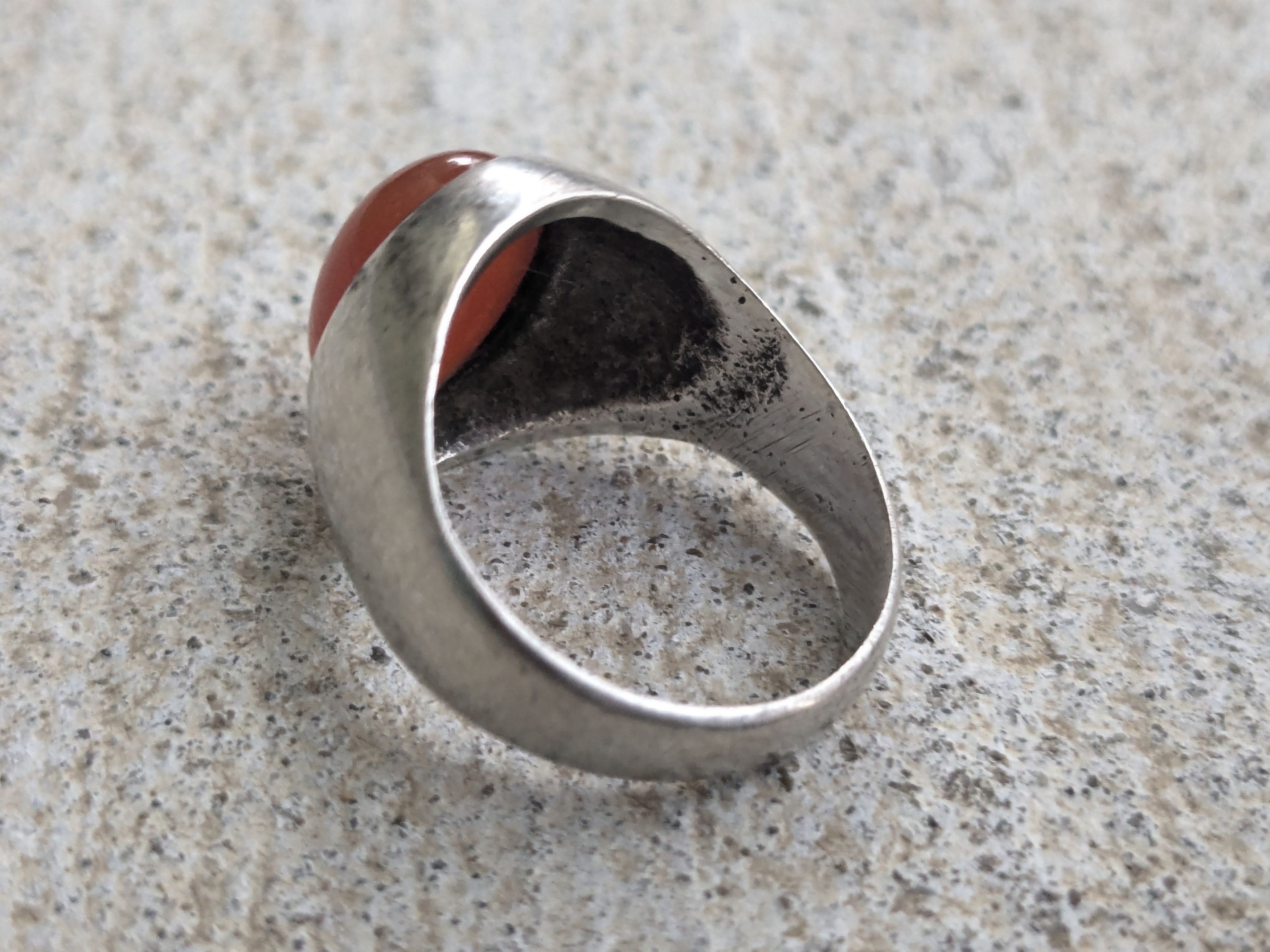 Jewelry × Sterling Silver Vintage Sterling Silver Ring Carnelian Oval 8.75 Orange Size ONE SIZE - 6 Thumbnail