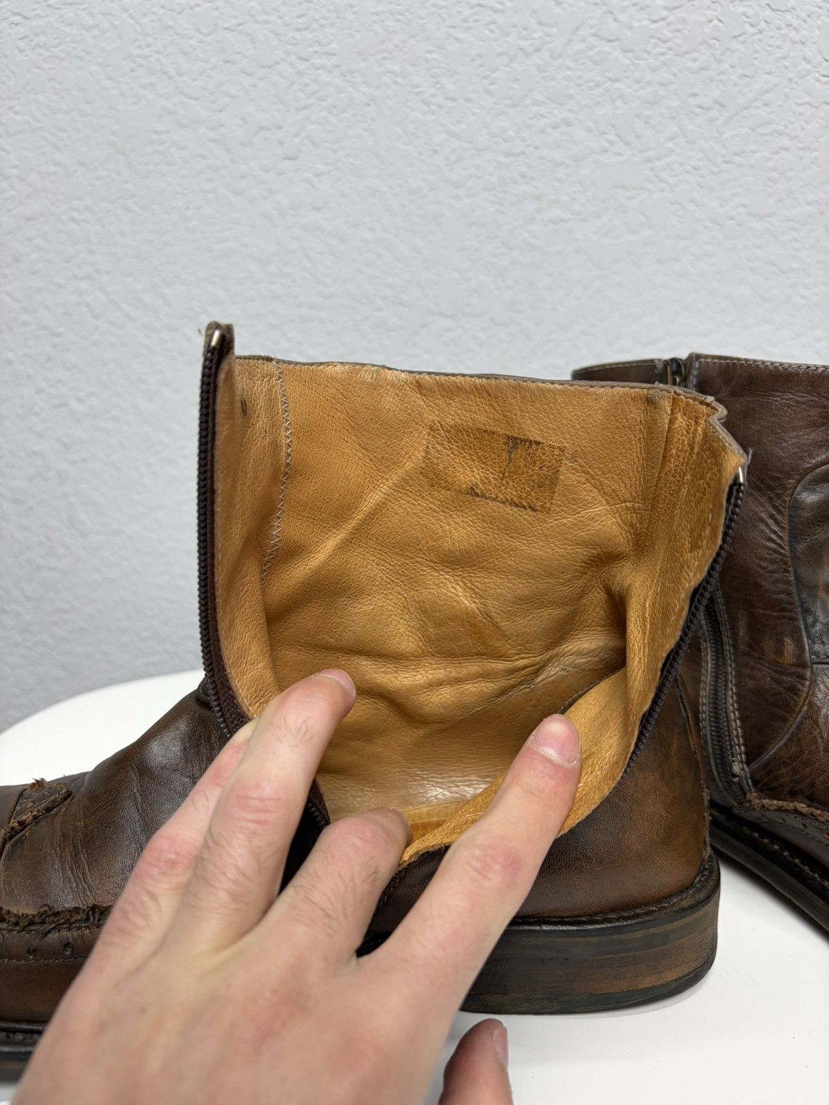 If Six Was Nine Vintage Italian AS 98 Rick Owens Style Leather Biker Boots Size US 9 / EU 42 - 11 Thumbnail