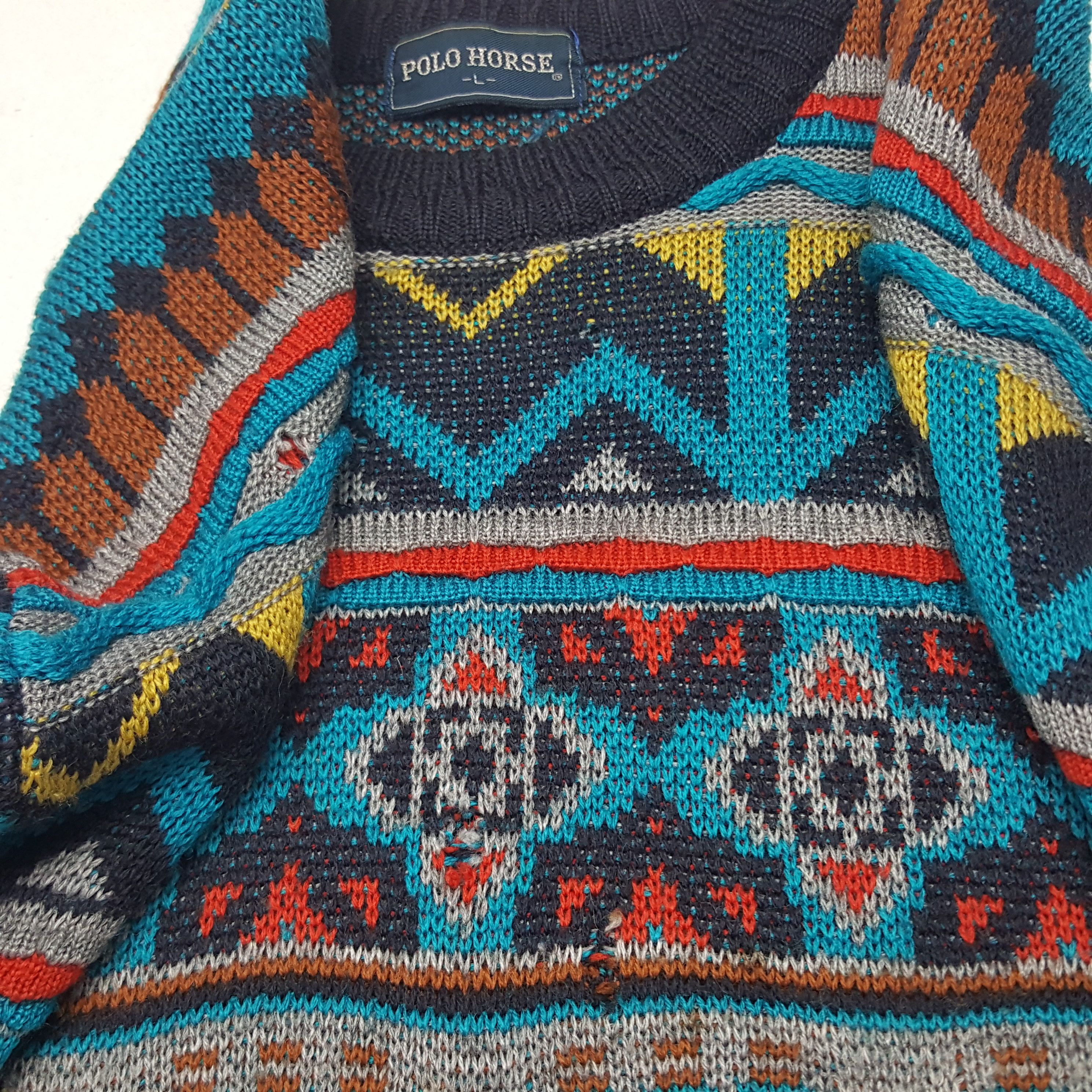 Designer × Vintage Vintage Polo Horse Knitwear Sweatshirt Size US M / EU 48-50 / 2 - 9 Thumbnail