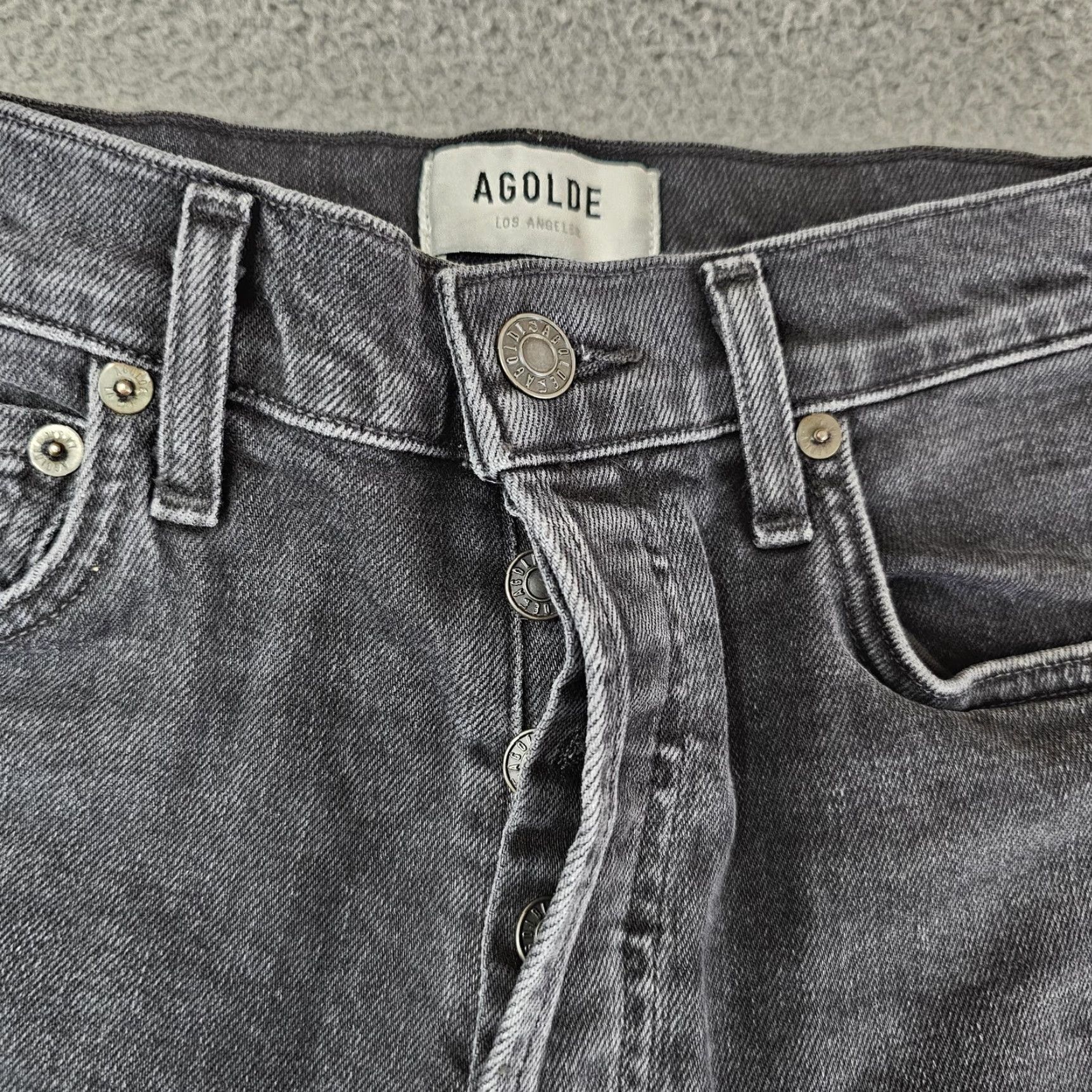 Agolde AGOLDE Nico Jean Womens 25 Black High Rise Slim Straight Stretch Denim Pants Jeans Size 42" / US 20 - 3 Thumbnail