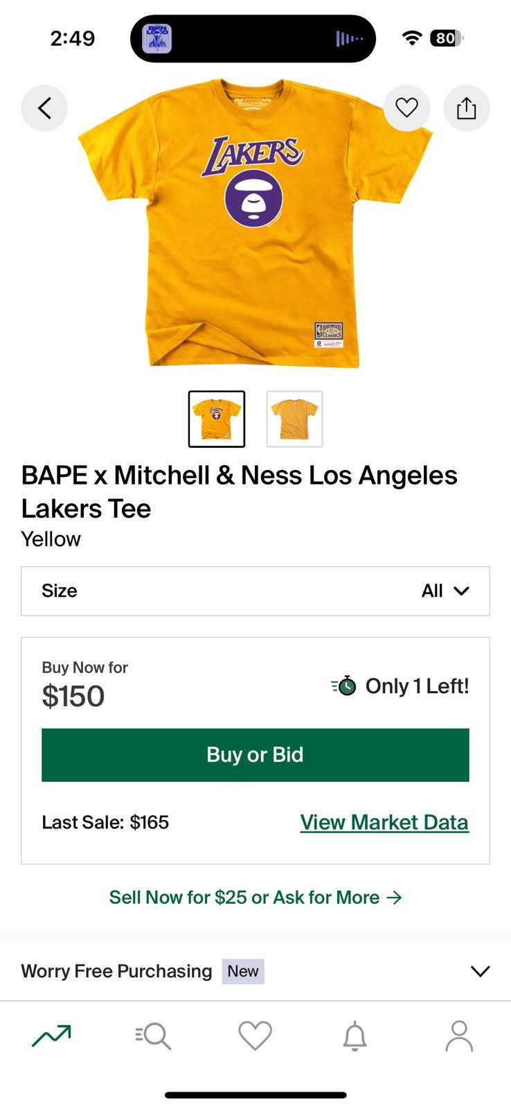 Other BAPE x Mitchell & Ness Men’s Los Angeles Lakers Tee Size US M / EU 48-50 / 2 - 8 Thumbnail