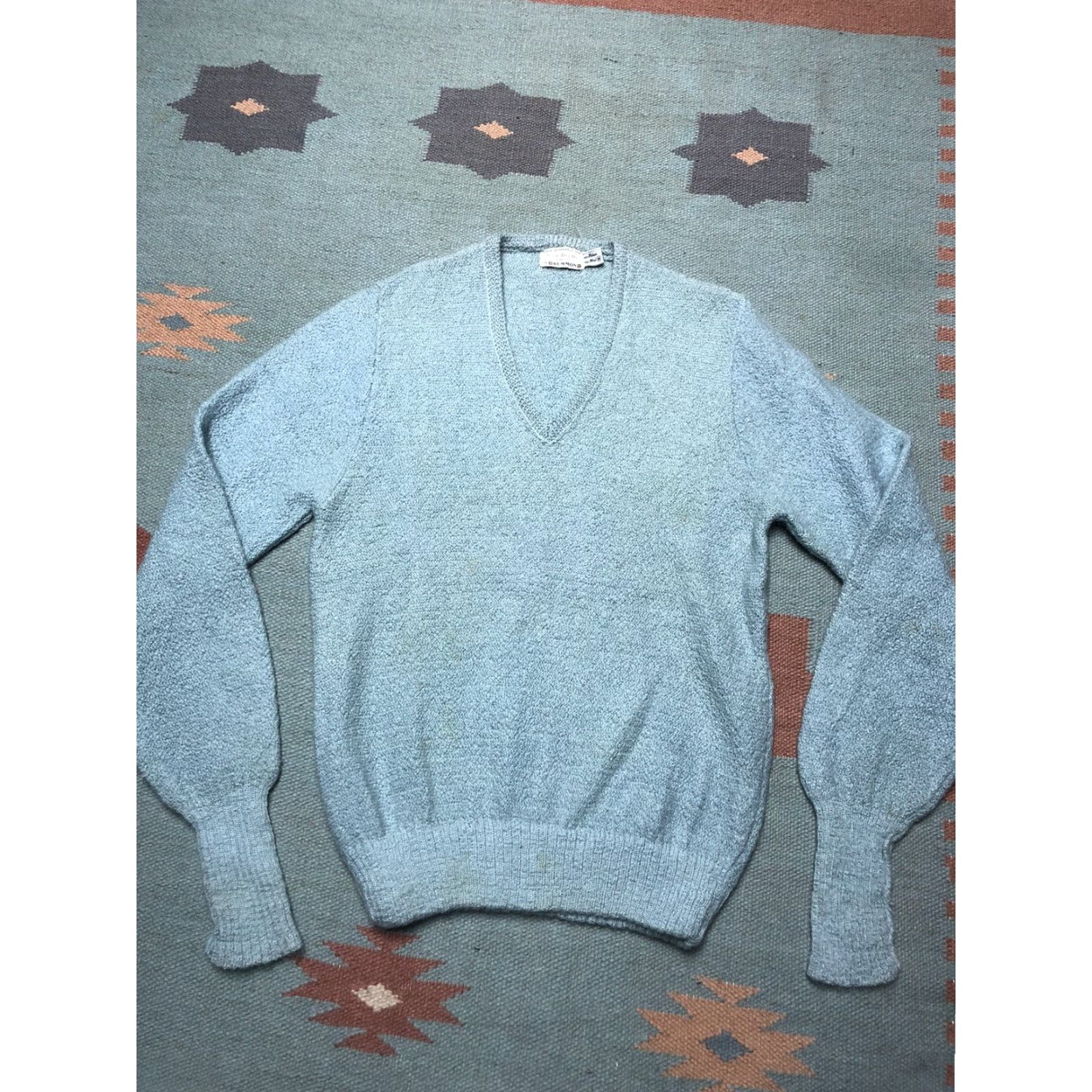 Vintage VINTAGE Mohair Sweater Drummond 1960s 75% Mohair Lansing Wool Medium Light Blue Women/Men? Size US M / EU 48-50 / 2 - 2 Thumbnail