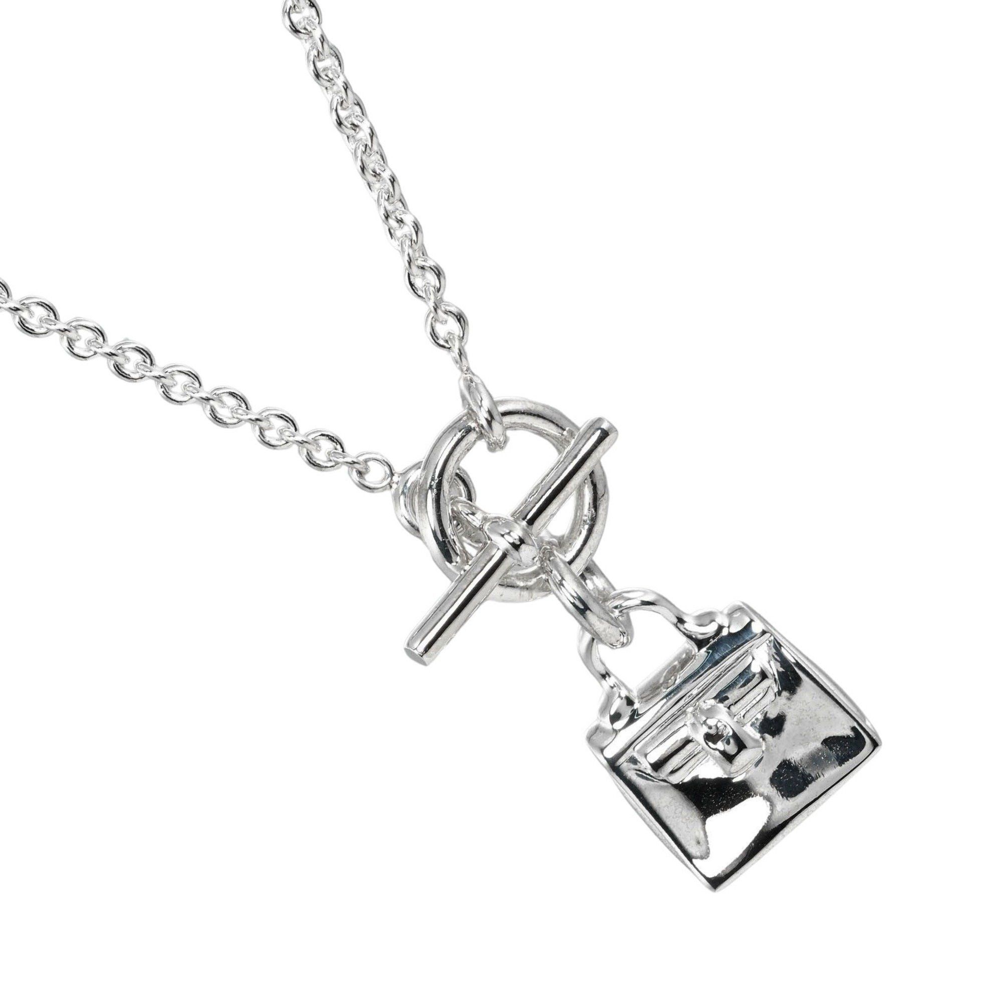image of Hermes Amulet Kelly Necklace Silver 925 Approx. 12.2G T121724515, Women's