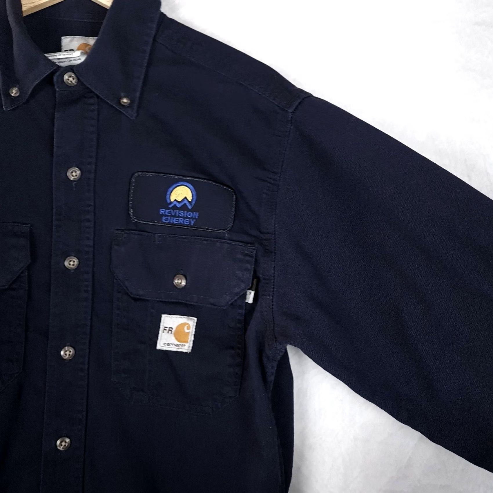 Carhartt VINTAGE Carhartt FR Shirt Mens S Navy Flame Resistant Button Up Workwear NFPA 2112 Size US S / EU 44-46 / 1 - 6 Thumbnail