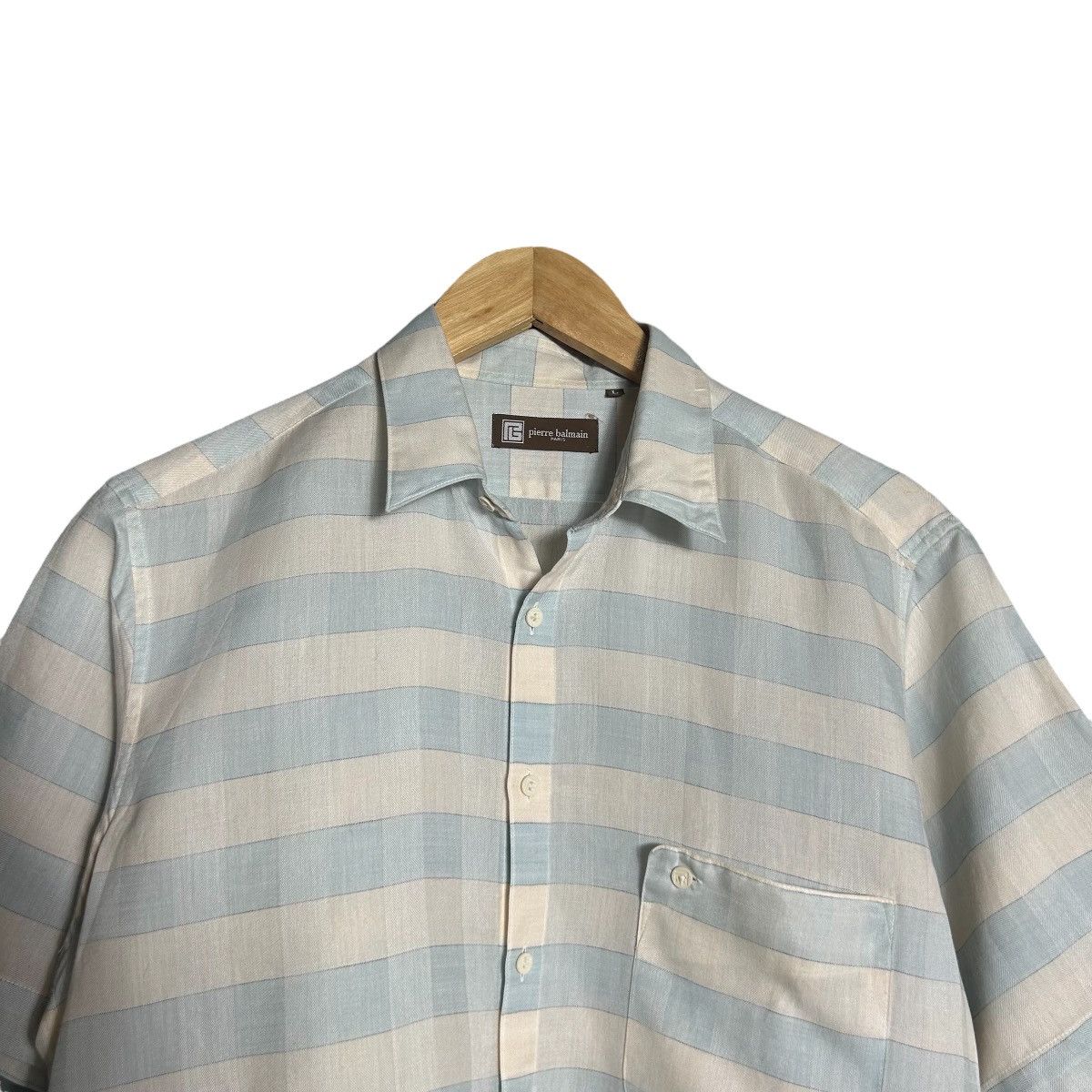 Pierre Balmain Pierre Balmain Striped Pocket Button Shirt Size L / US 10 / IT 46 - 3 Thumbnail