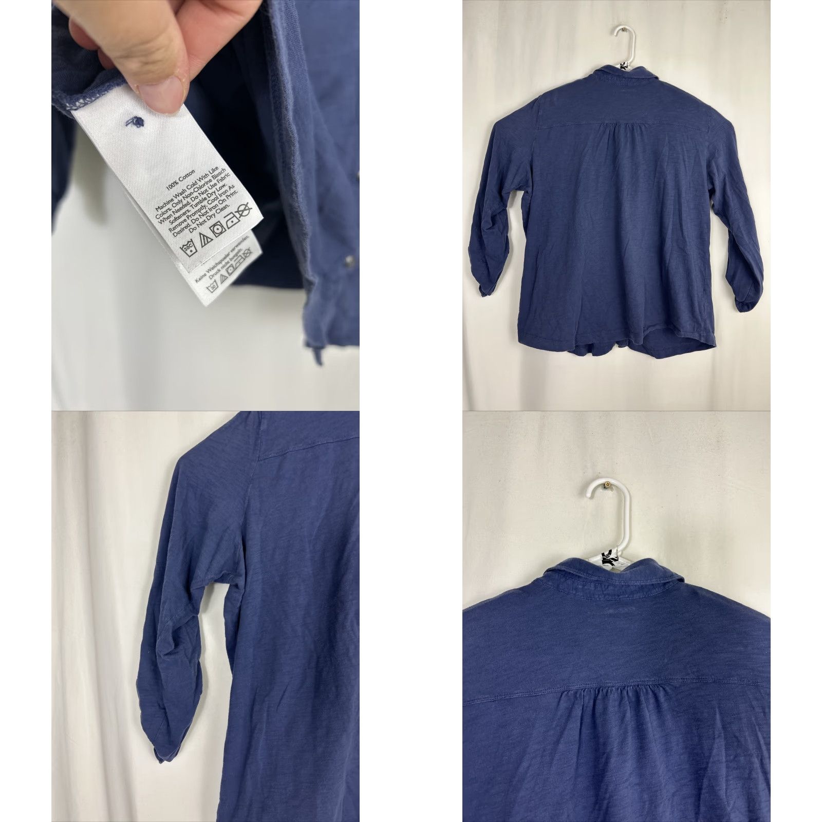 Eddie Bauer Eddie Bauer Womens Button-Up Shirt Navy Blue 1X Long Sleeve Cotton Adjustable Shirt Womens 1X Navy Blue Long Sleeve Cotton Adjustable Size XL / US 12-14 / IT 48-50 - 8 Thumbnail