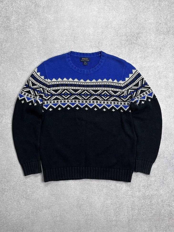 Polo Ralph Lauren VINTAGE POLO RALPH LAUREN AZTEC KNIT SWEATER L Size US L / EU 52-54 / 3 - 1 Thumbnail
