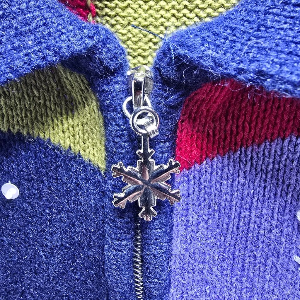 The Unbranded Brand Breckenridge Colorful Patchwork Vest Snowflake Design med Size M / US 6-8 / IT 42-44 - 2 Thumbnail