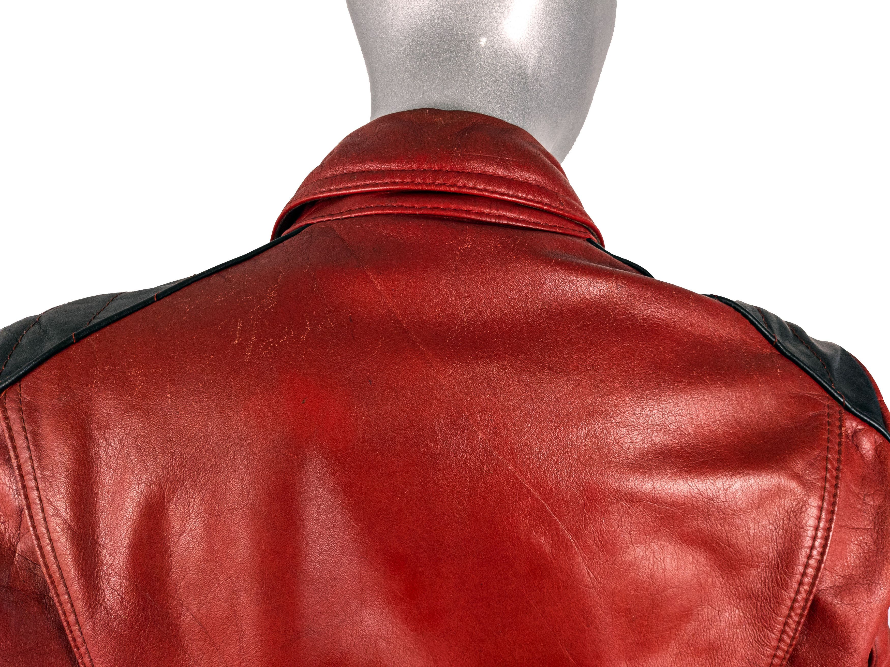 Vintage Vintage 70s Red Leather Motorcycle Biker Jacket Harro Size US L / EU 52-54 / 3 - 10 Thumbnail