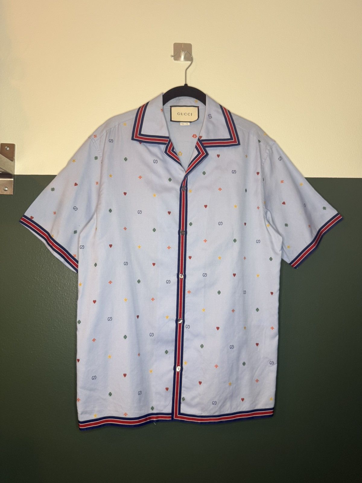 Gucci Gucci Fil-coupe Cotton Poplin Bowling Shirt Size US S / EU 44-46 / 1 - 1 Thumbnail