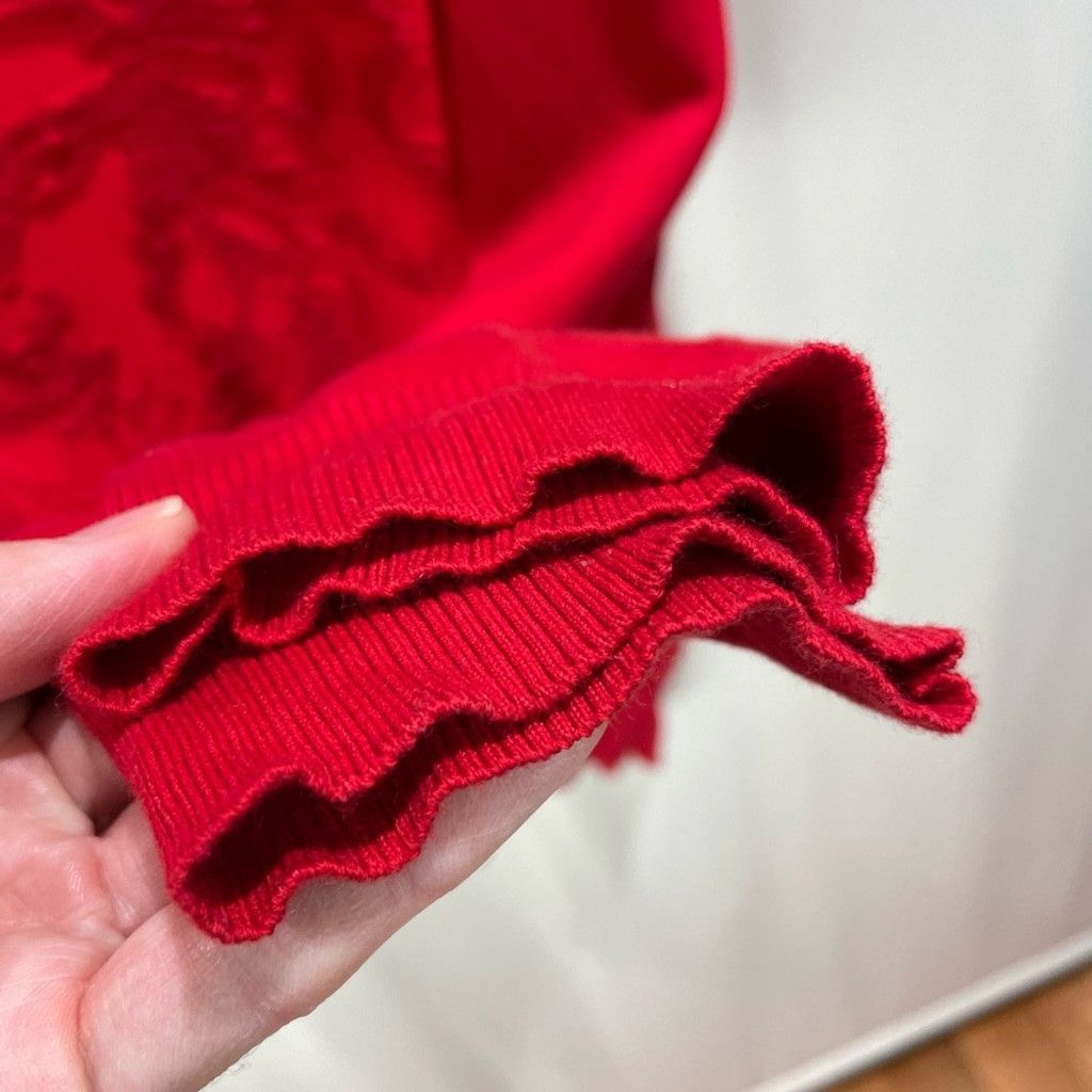 Versace VERSACE Medusa Stretch Terry Crewneck Hot Red Size IT 52/ L Size US L / EU 52-54 / 3 - 11 Thumbnail