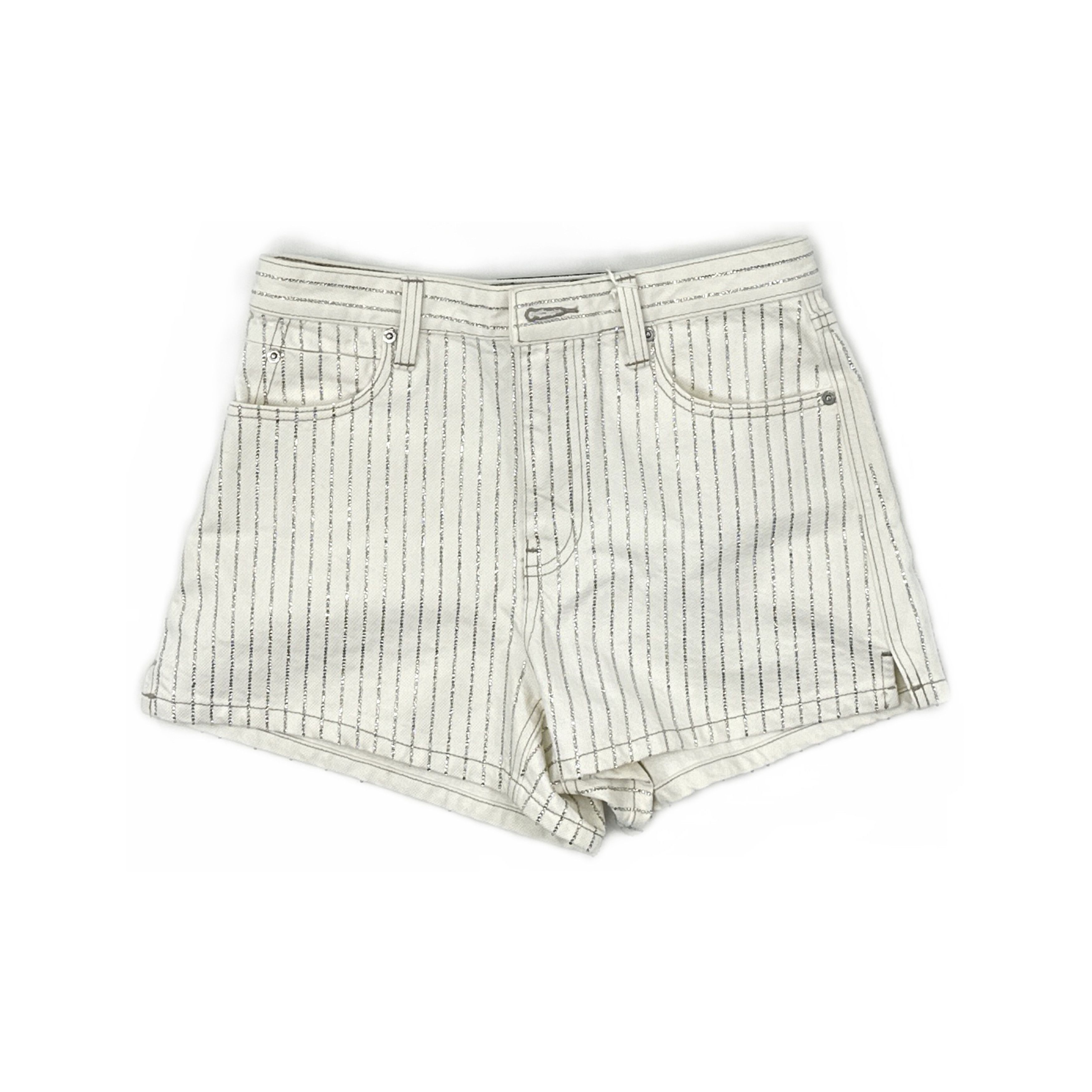 Alexander Wang Alexander Wang Crystal Stripe Denim Shorts Size 26 Size 26" / US 2 / IT 38 - 1 Thumbnail