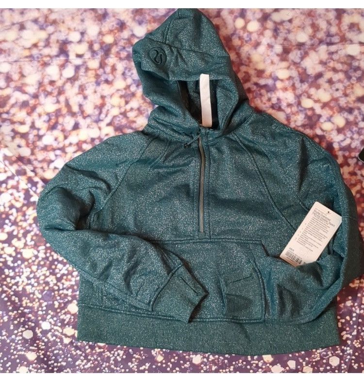 Lululemon Lululemon teal/silver scuba oversize half zip hoodie sz XS/S Size XS / US 0-2 / IT 36-38 - 1 Thumbnail