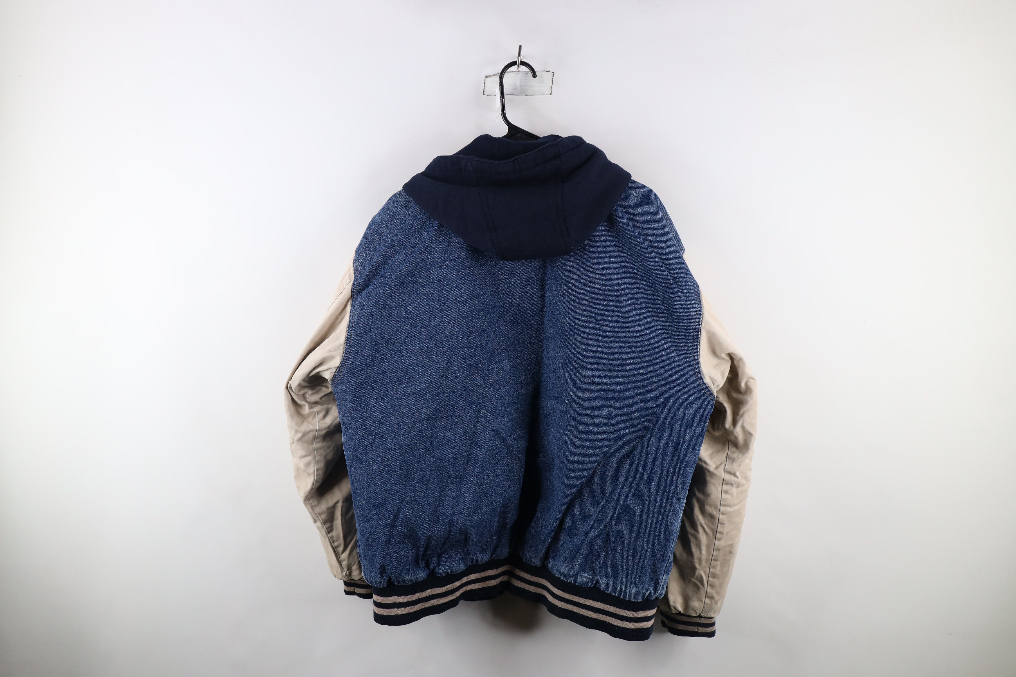 Vintage Vintage 90s Streetwear Hooded Denim Jean Bomber Jacket Size US M / EU 48-50 / 2 - 16 Thumbnail