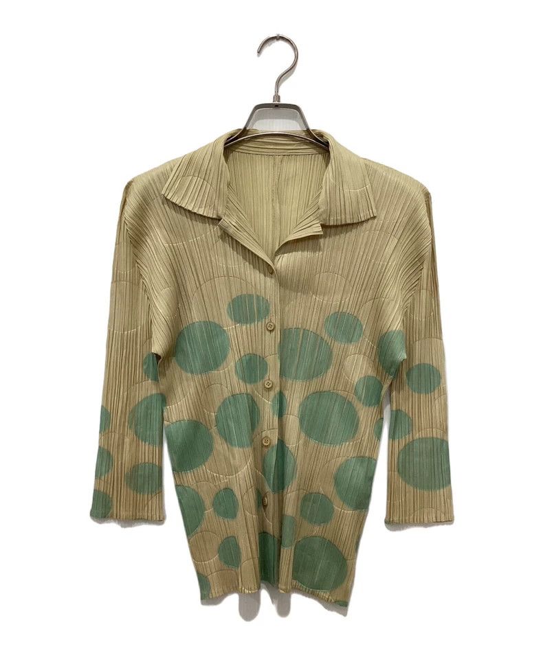 Issey Miyake Issey Miyake size:4 Yellow embossed polka dot shirt Size S / US 4 / IT 40 - 1 Thumbnail