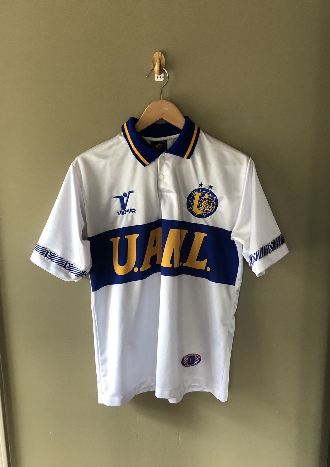 image of Soccer Jersey x Vintage Tigers U.a.n.l. 1995 Retro Jersey in White, Men's (Size Medium)