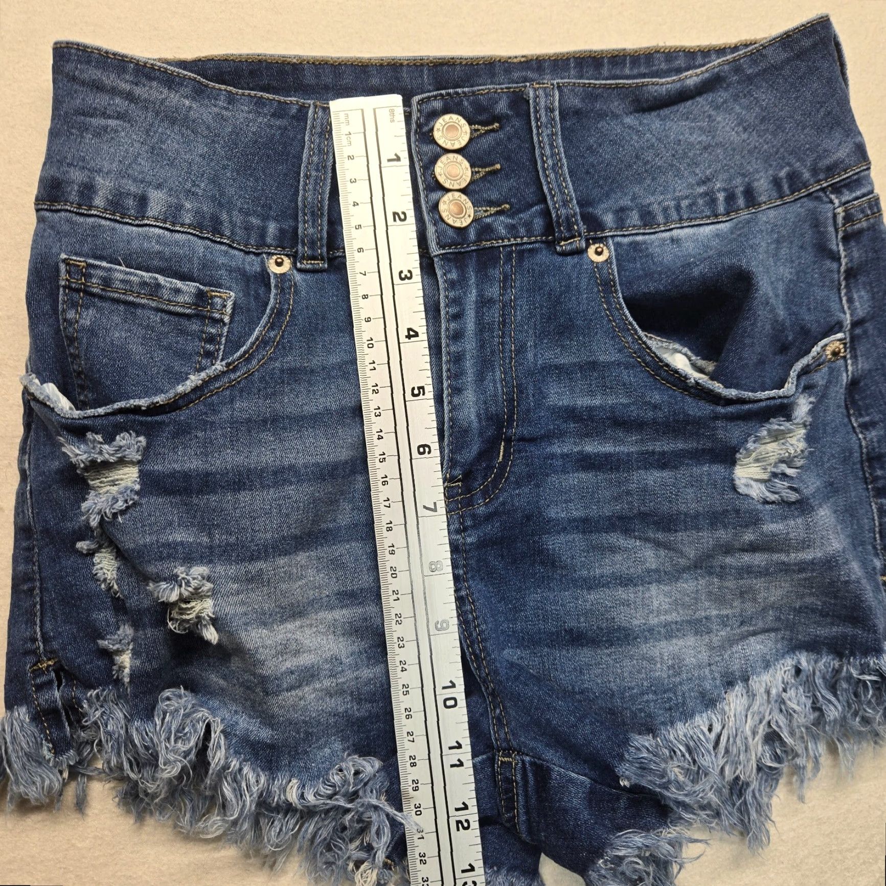 Vintage Unbranded Shorts Women S Blue Denim Cut-Off Distressed High Rise 2.0 in Inseam Casual Summer Womens Size 28" / US 6 / IT 42 - 6 Thumbnail