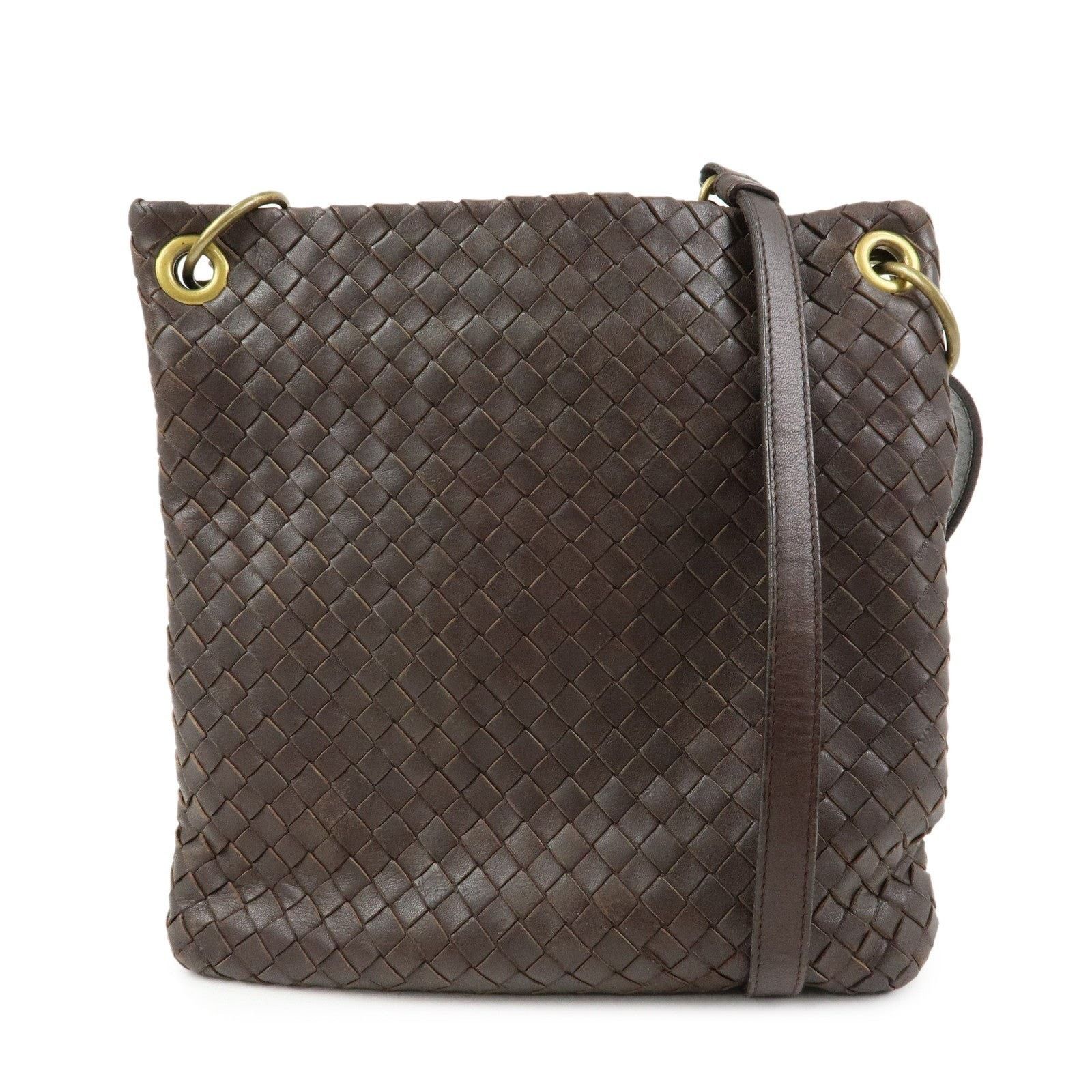 Bottega Veneta Bottega Veneta Intrecciato Lambskin Shoulder Bag Brown Size ONE SIZE - 1 Thumbnail