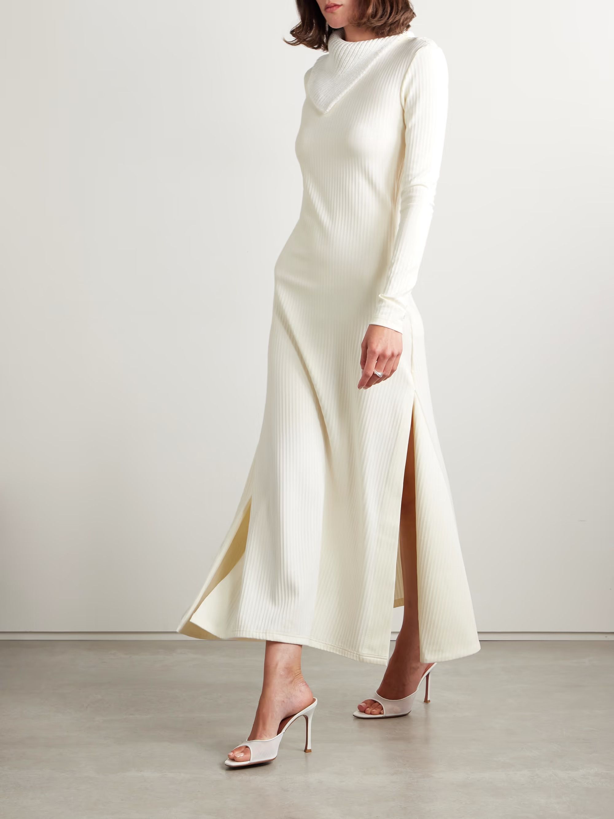 16Arlington o1mle1125 Gitsie Midi Dress in White Size M / US 6-8 / IT 42-44 - 4 Thumbnail