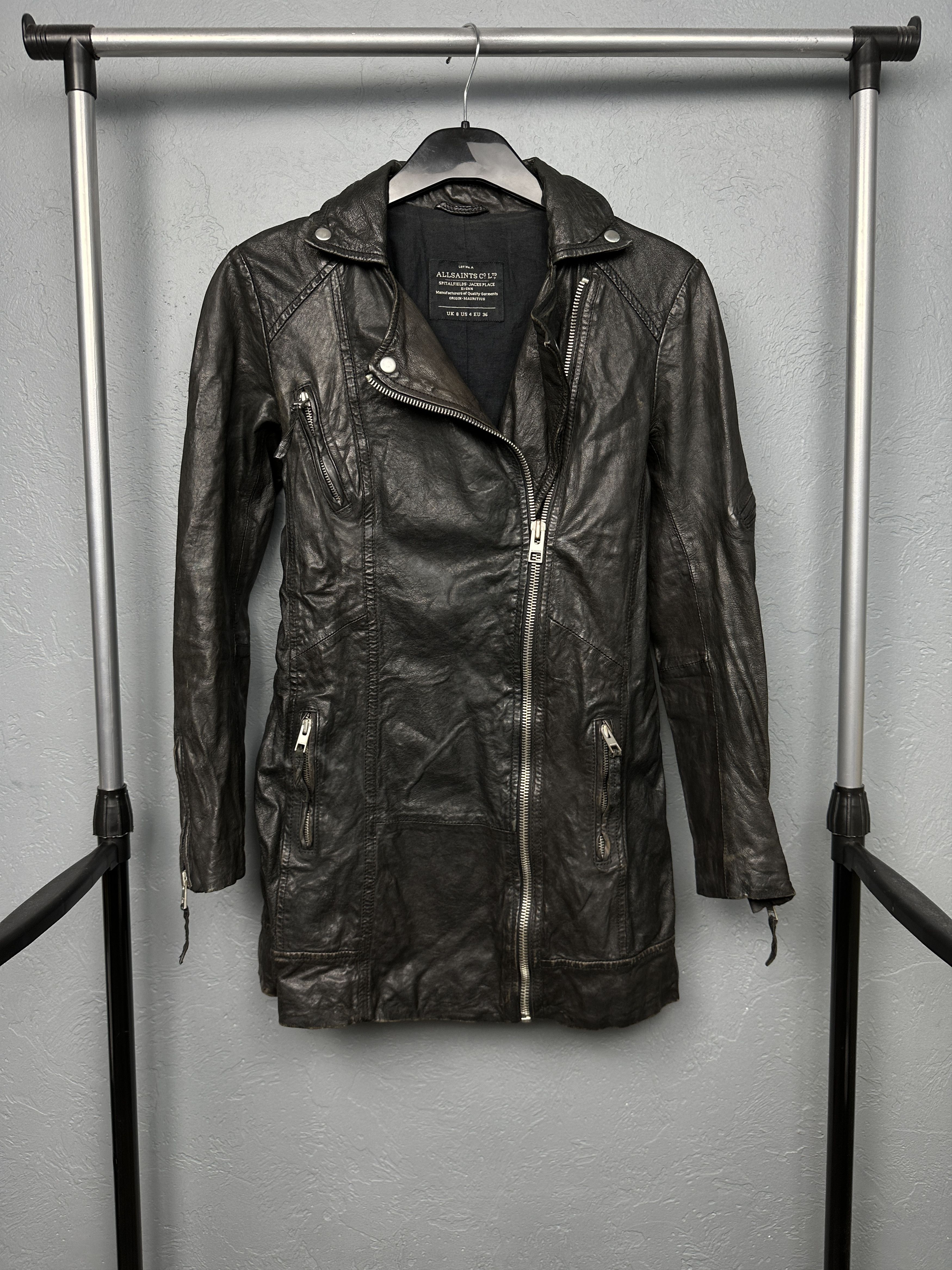 Allsaints Allsaints Womens Blake Biker Leather Jacket Size S / US 4 / IT 40 - 1 Thumbnail