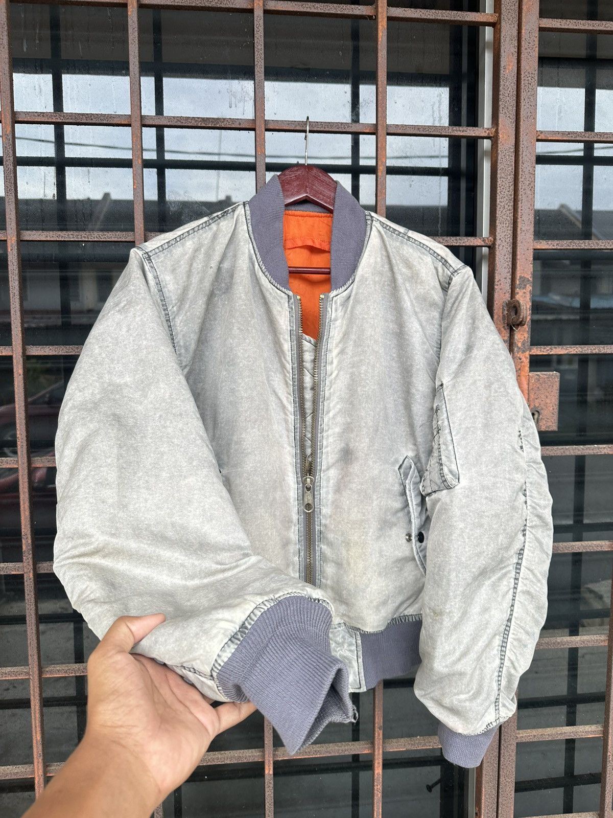 Vintage 🪖Vintage Faded MA-1 Man Intermediate Bomber Jacket Size US M / EU 48-50 / 2 - 6 Thumbnail