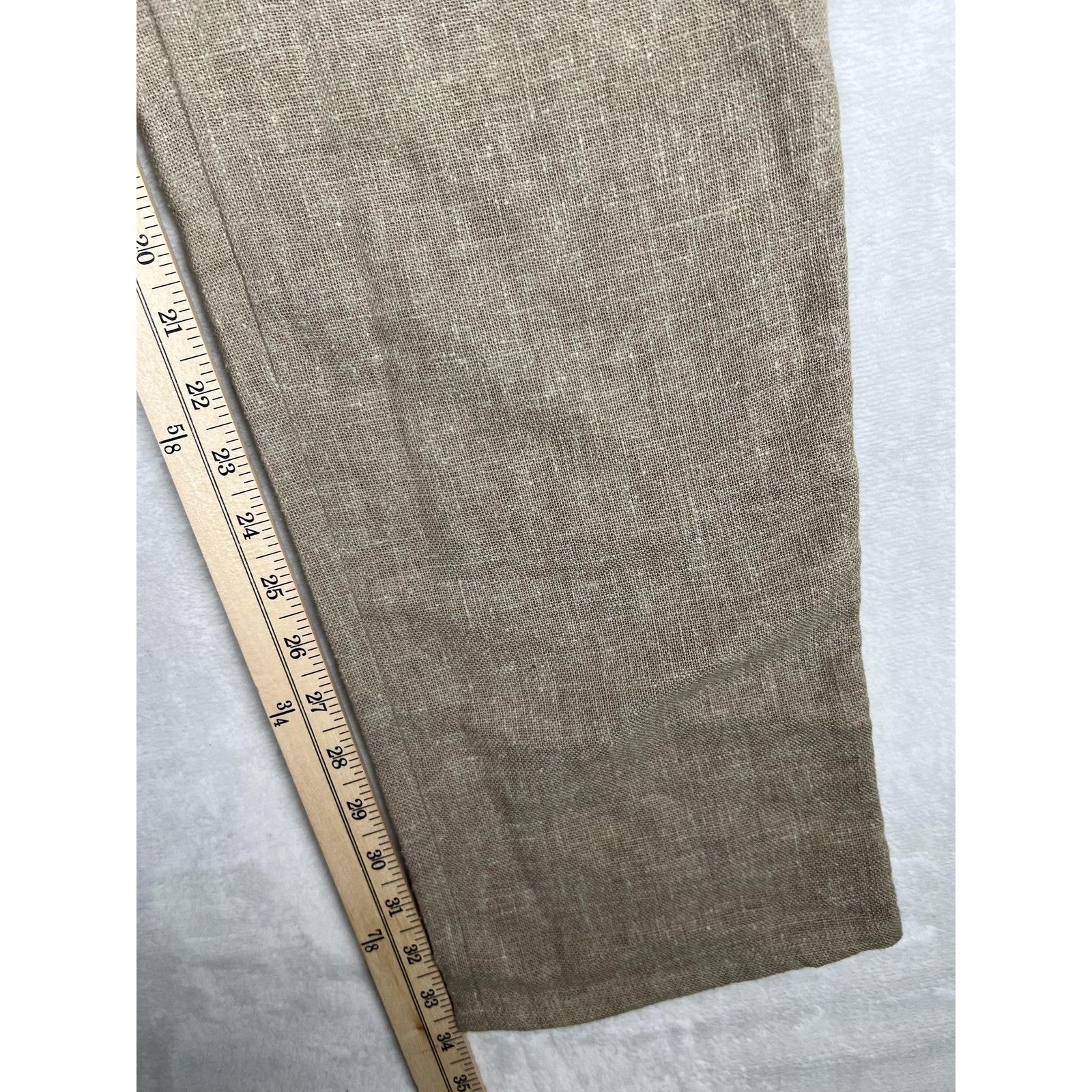 Vintage Vintage BIS Pants Womens 44 Beige Linen Pleated Straight Leg Size 28" / US 6 / IT 42 - 2 Thumbnail