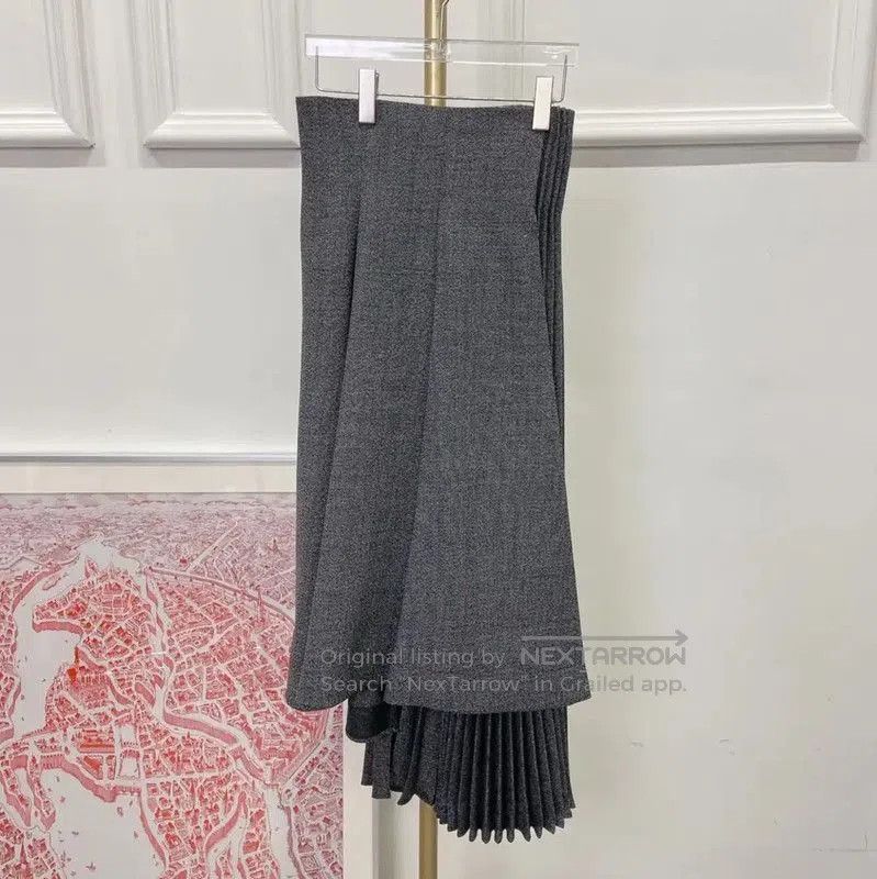 Dior Dior Asymmetrical Gray Wool Midi Skirt . Size 23" - 1 Thumbnail