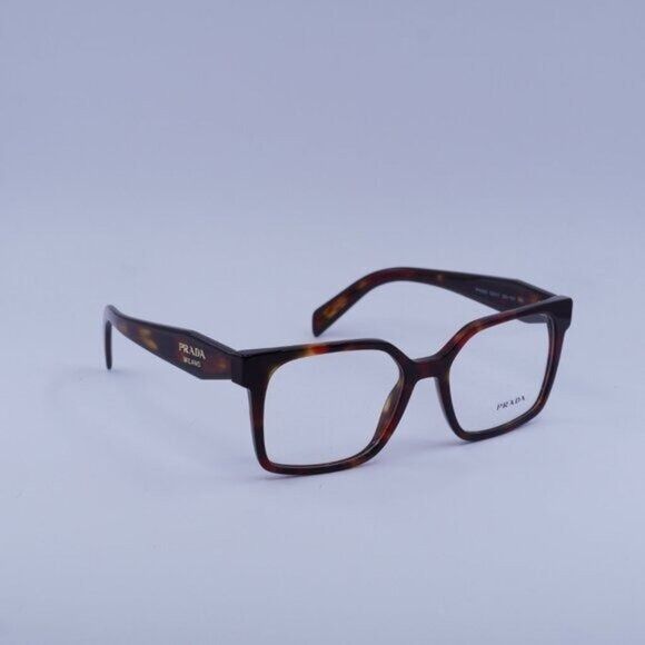 Prada Prada PRB03V 22A1O1 Eyeglasses Poppy Havana 54mm Square Size ONE SIZE - 3 Thumbnail