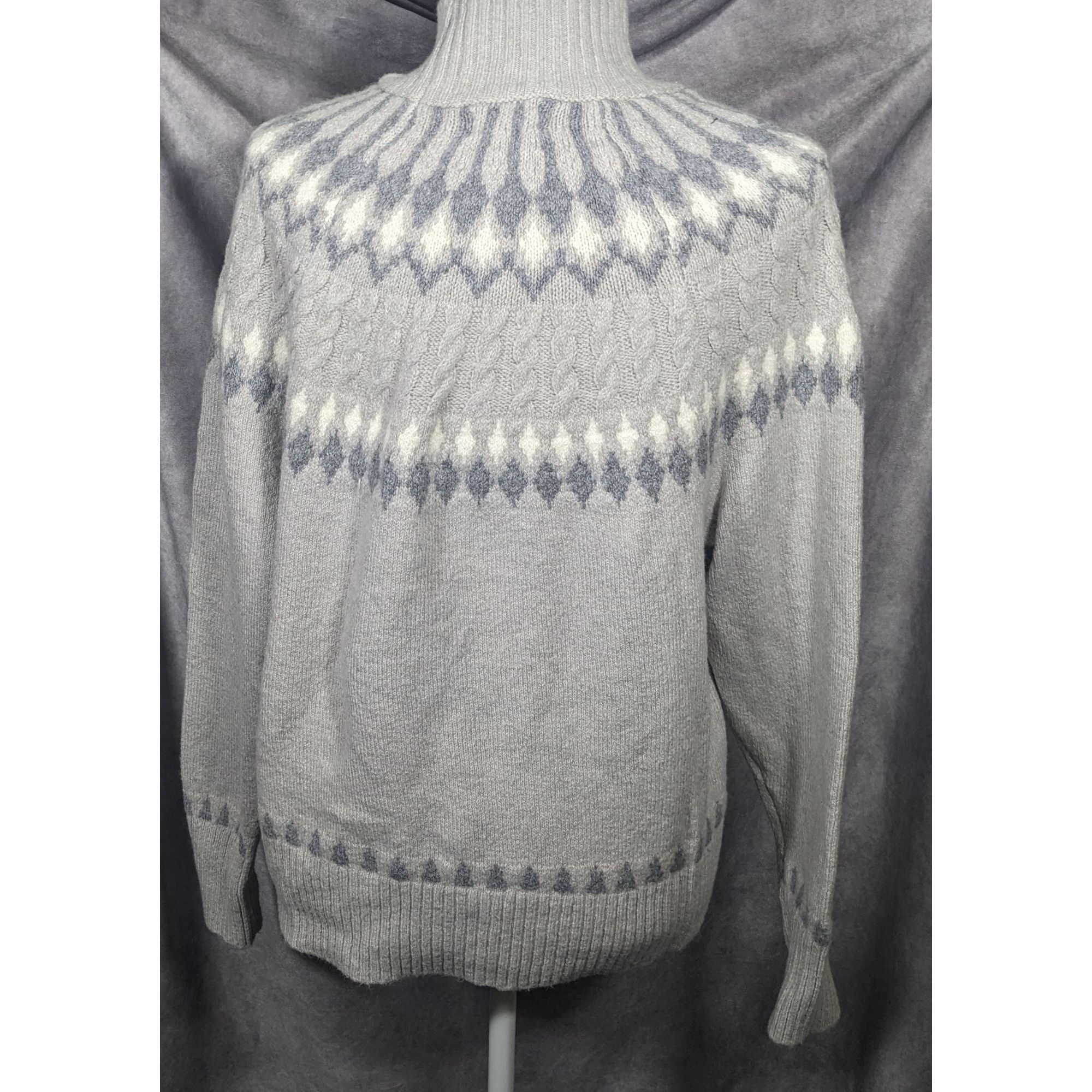 Nicole Miller Artelier Nicole Miller Grey And White Super Soft Sweater Siz Size L / US 10 / IT 46 - 8 Thumbnail