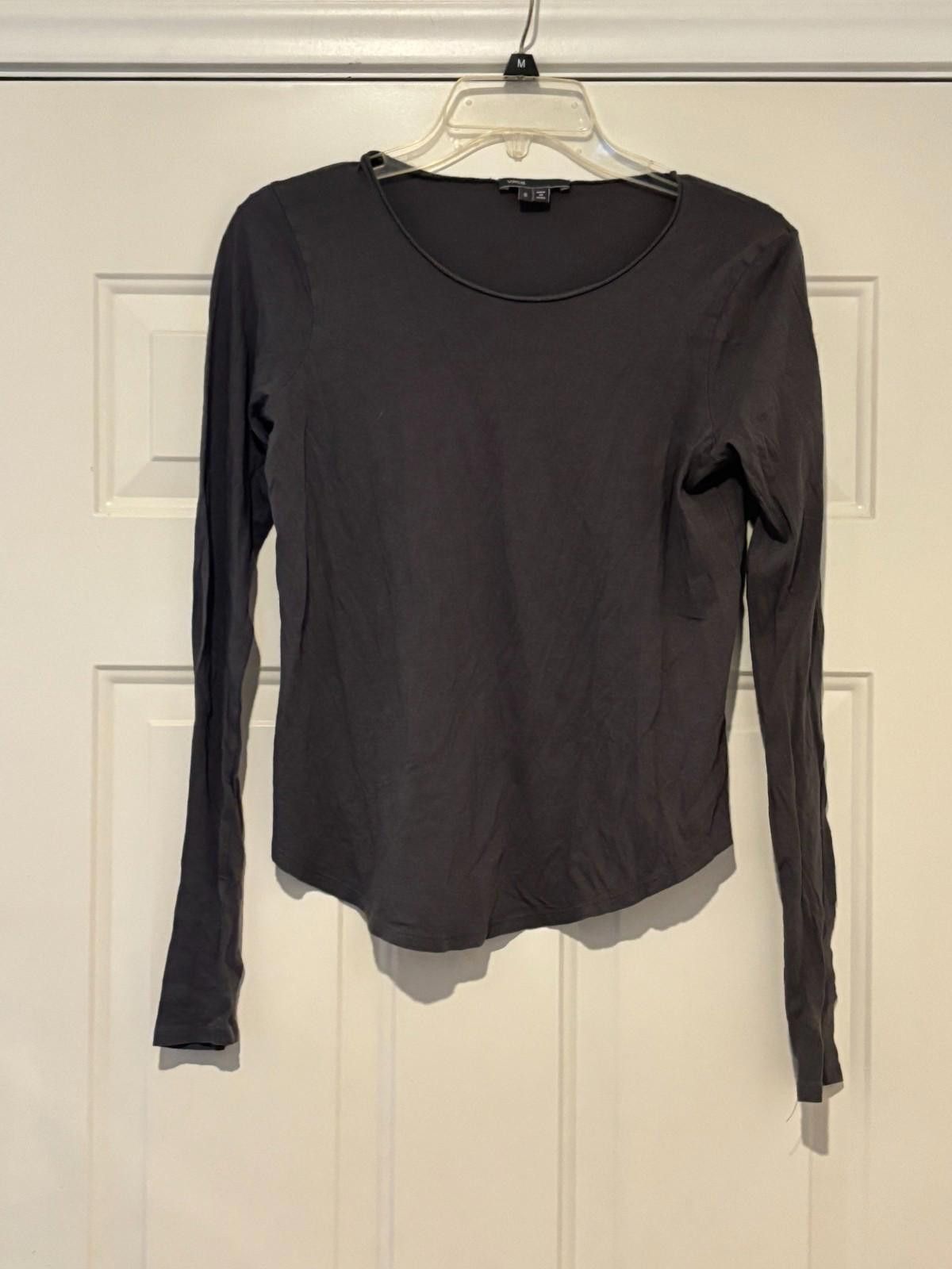 Vince Womens Vince grey thin cotton long sleeve top preloved #243 Size S / US 4 / IT 40 - 2 Thumbnail