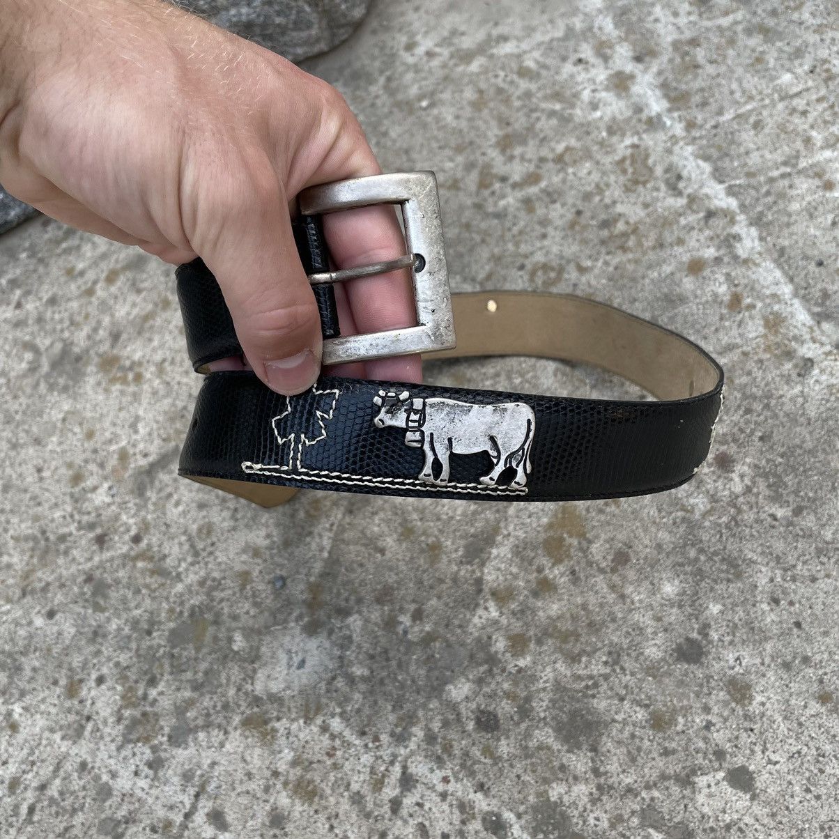 Vintage Vintage Belt Leather with Cow Japanese Style Y2K 90s Style Size ONE SIZE - 7 Thumbnail