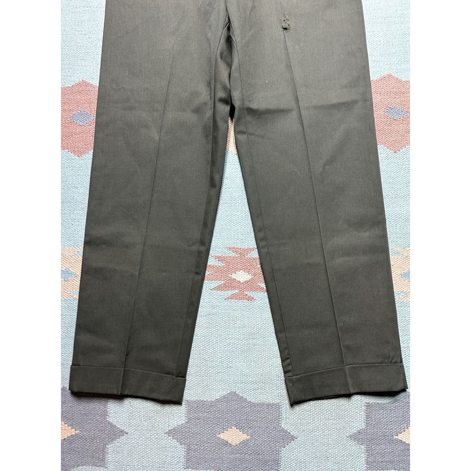 Vintage VINTAGE 60s 70s Drop Loop Work Pants Lightweight Mechanic Green 32x30 Mens Pant Workwear Size US 32 / EU 48 - 2 Thumbnail