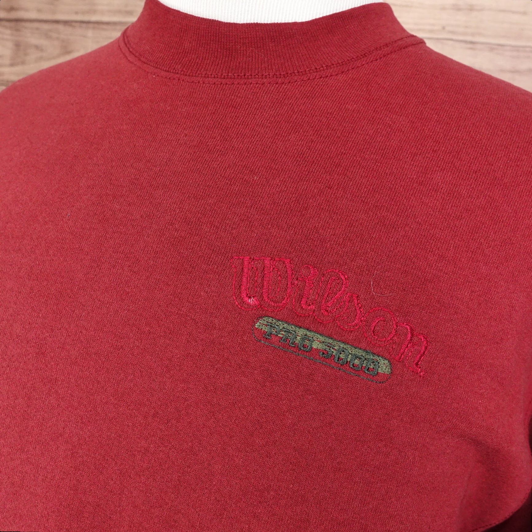 Wilson VINTAGE Wilson Sweatshirt PRO 5000 Red USA Made Crew Neck XL Mens Sweatshirt Vintage 80s 90s Red Wilson Pro 5000 Crew Neck XL Mens Size US XL / EU 56 / 4 - 2 Thumbnail