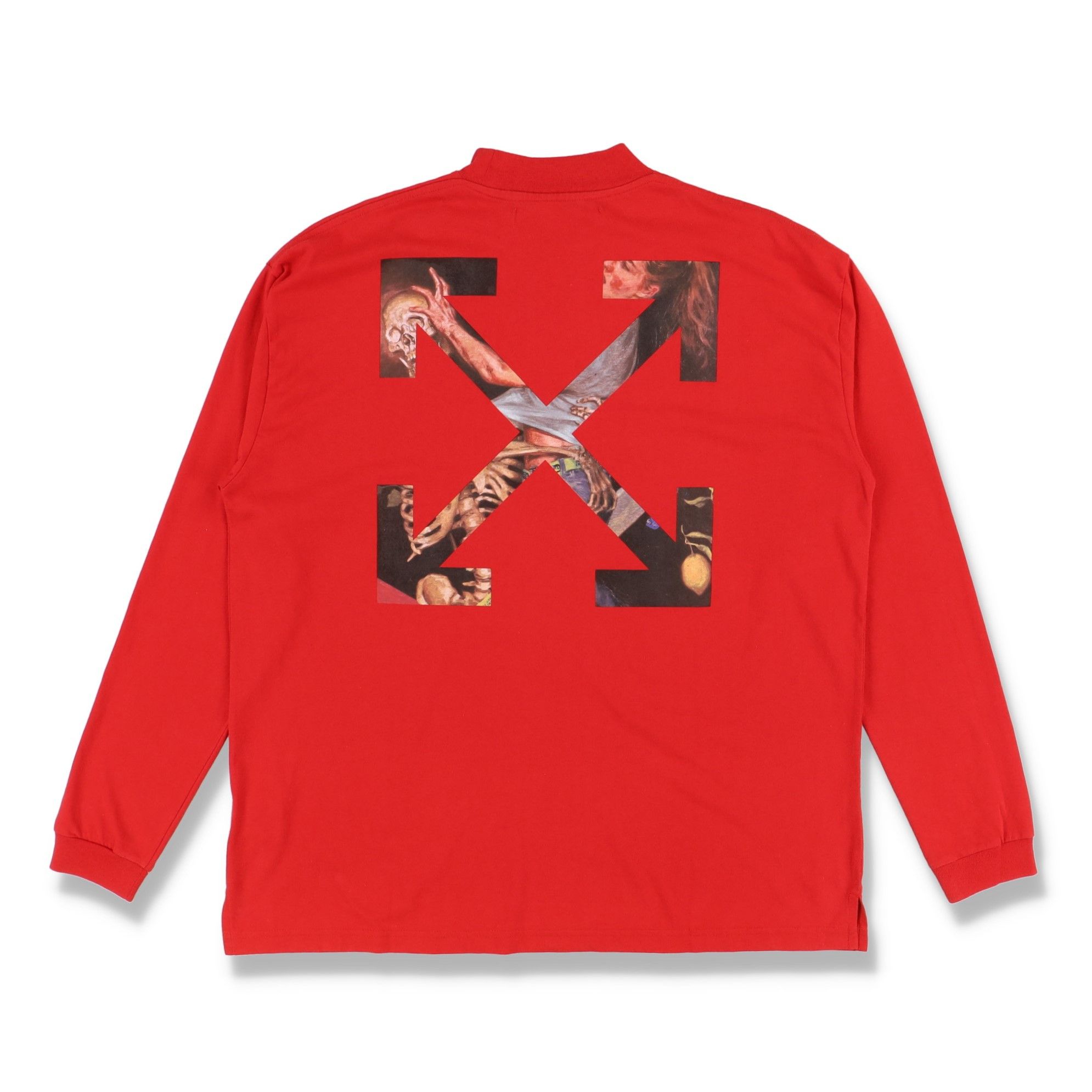 Off-White Red Pascal Arrows Oversized Long Sleeve Mock Neck T-shirt Size US L / EU 52-54 / 3 - 1 Thumbnail