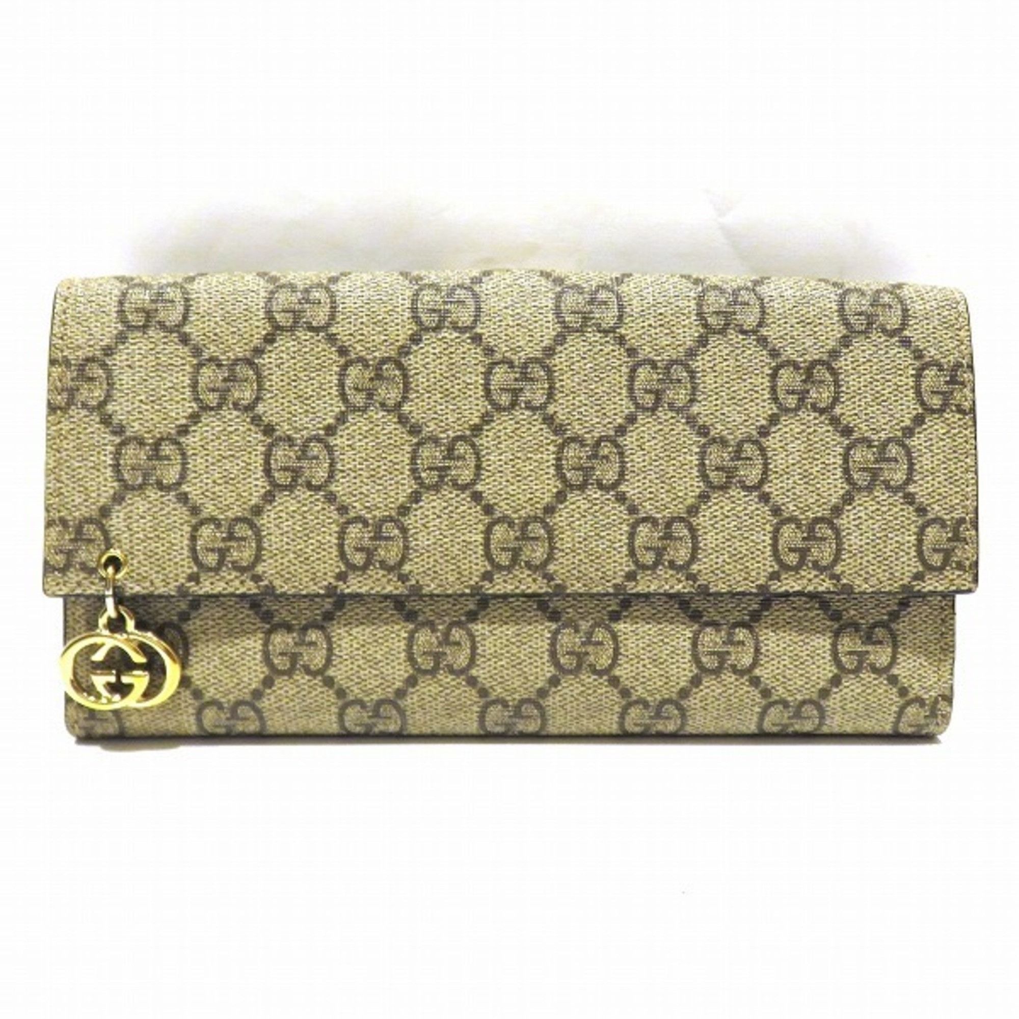 image of Gucci GG Supreme 212104 Wallet Long Ladies in Beige, Women's