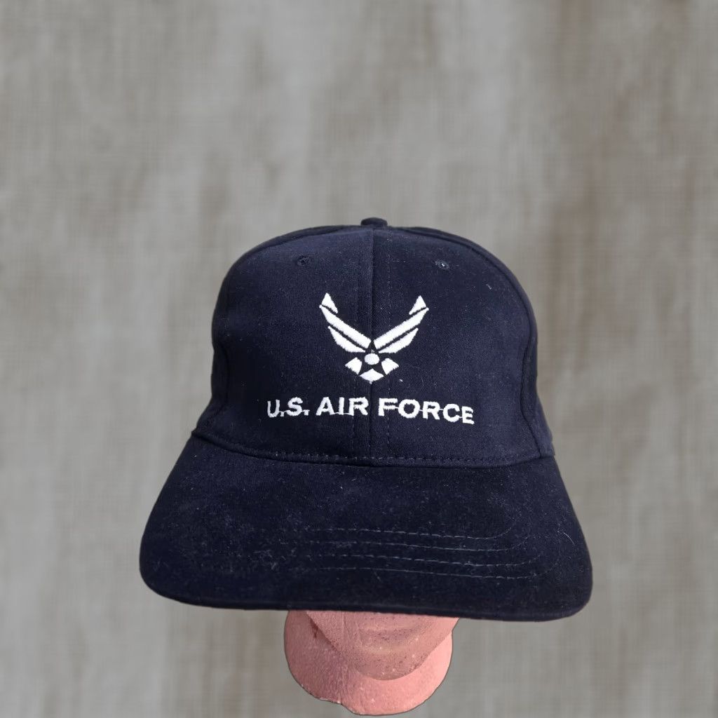 Vintage US Air Force Hat Cap Made In USA Fitted 7 3/8 Blue Baseball Cap Men 7 3/8 USA Hat Mens Cap Cap US Air Force Hat Blue 7 3/8 Size ONE SIZE - 1 Thumbnail