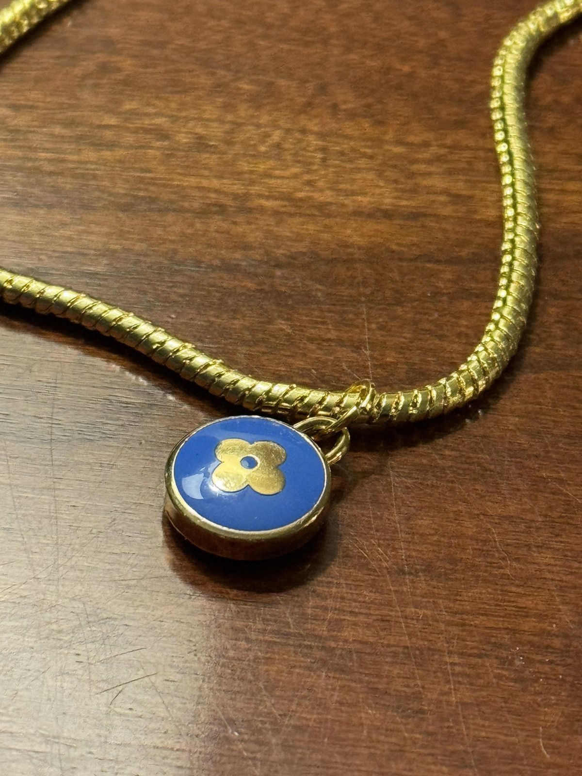 Louis Vuitton Louis Vuitton Charm Pendant Necklace BLUE Snake 3mm Size ONE SIZE - 4 Thumbnail